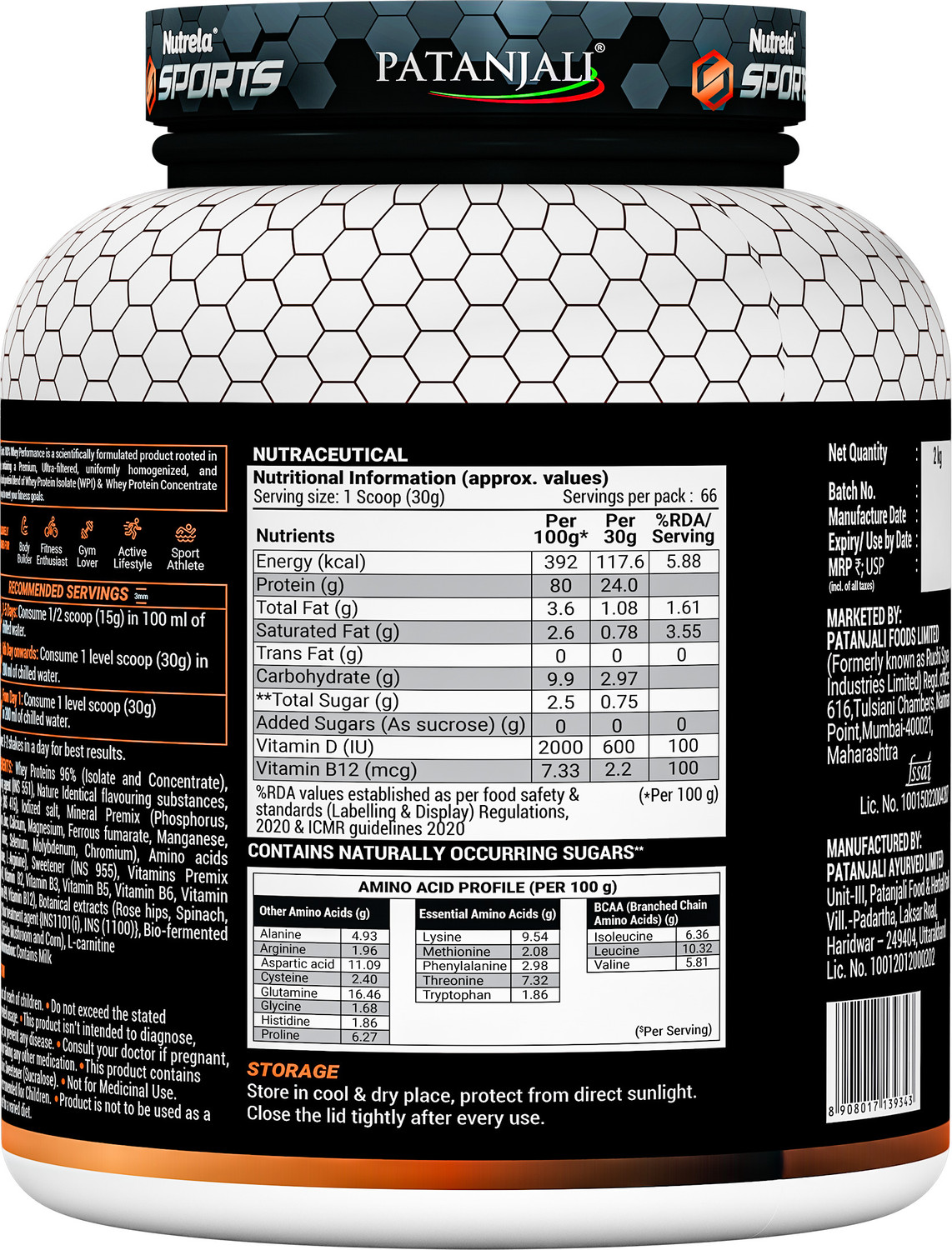 Image of NUTRELA Whey Protein | 24g Protein Per Scoop | Muscle - Building & Recovery | Vegetarian Whey Protein