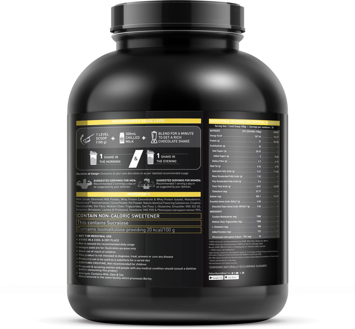 MUSCLEBLAZE High Protein Gold Gainer 4.99 kg - Image 2