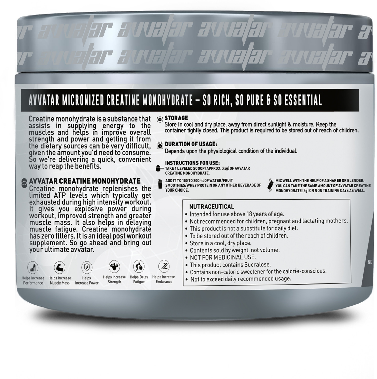 Image of Avvatar Micronised Creatine Monohydrate (Fruit Punch) Creatine
