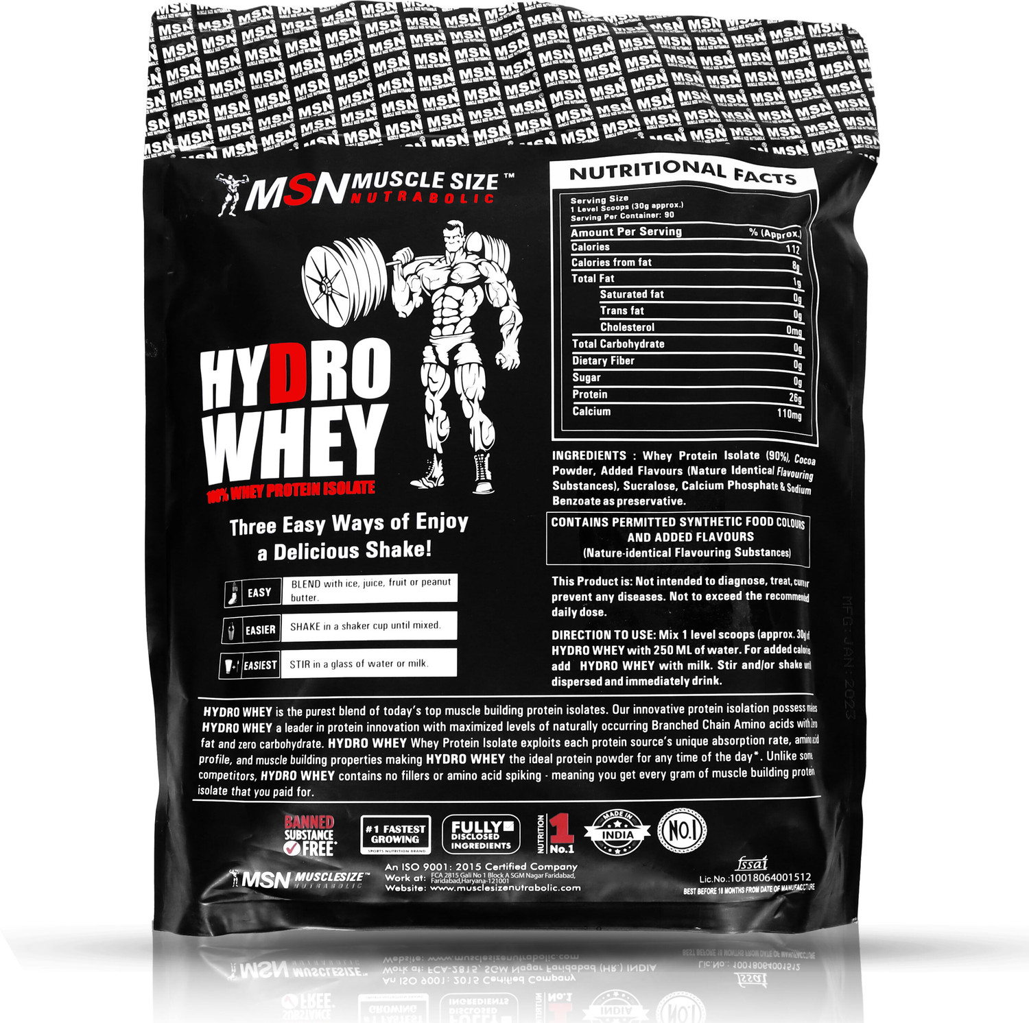 Image of MUSCLE SIZE HYDRO WEHY PROTEIN 100% ISOLATE (6lbs, 2.720kg) VANILLA Whey Protein