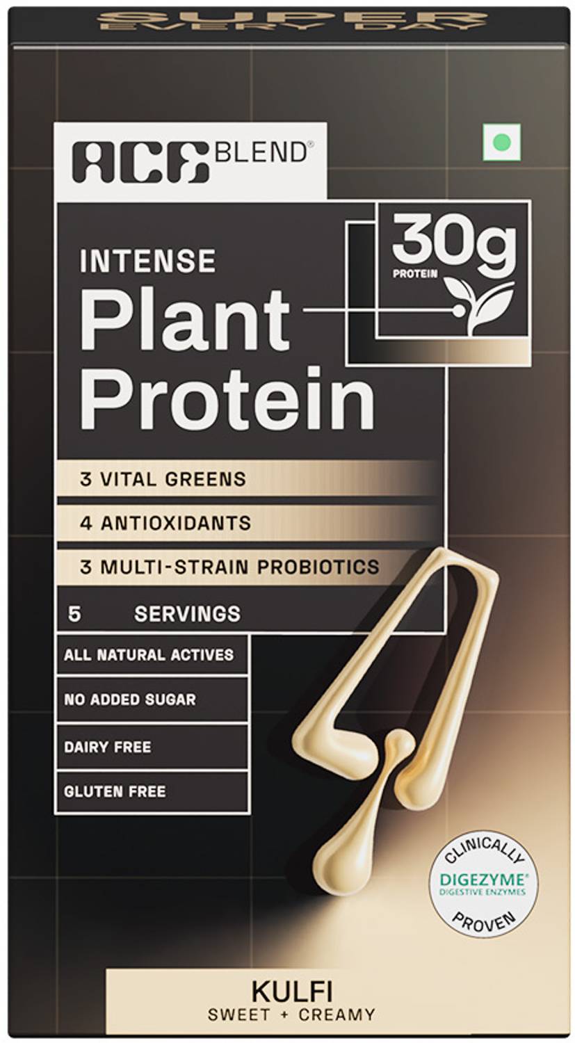 Ace Blend Intense Vegan Plant Protein | 30G Protein with BCAA, Probiotics & Enzymes Plant-Based Protein