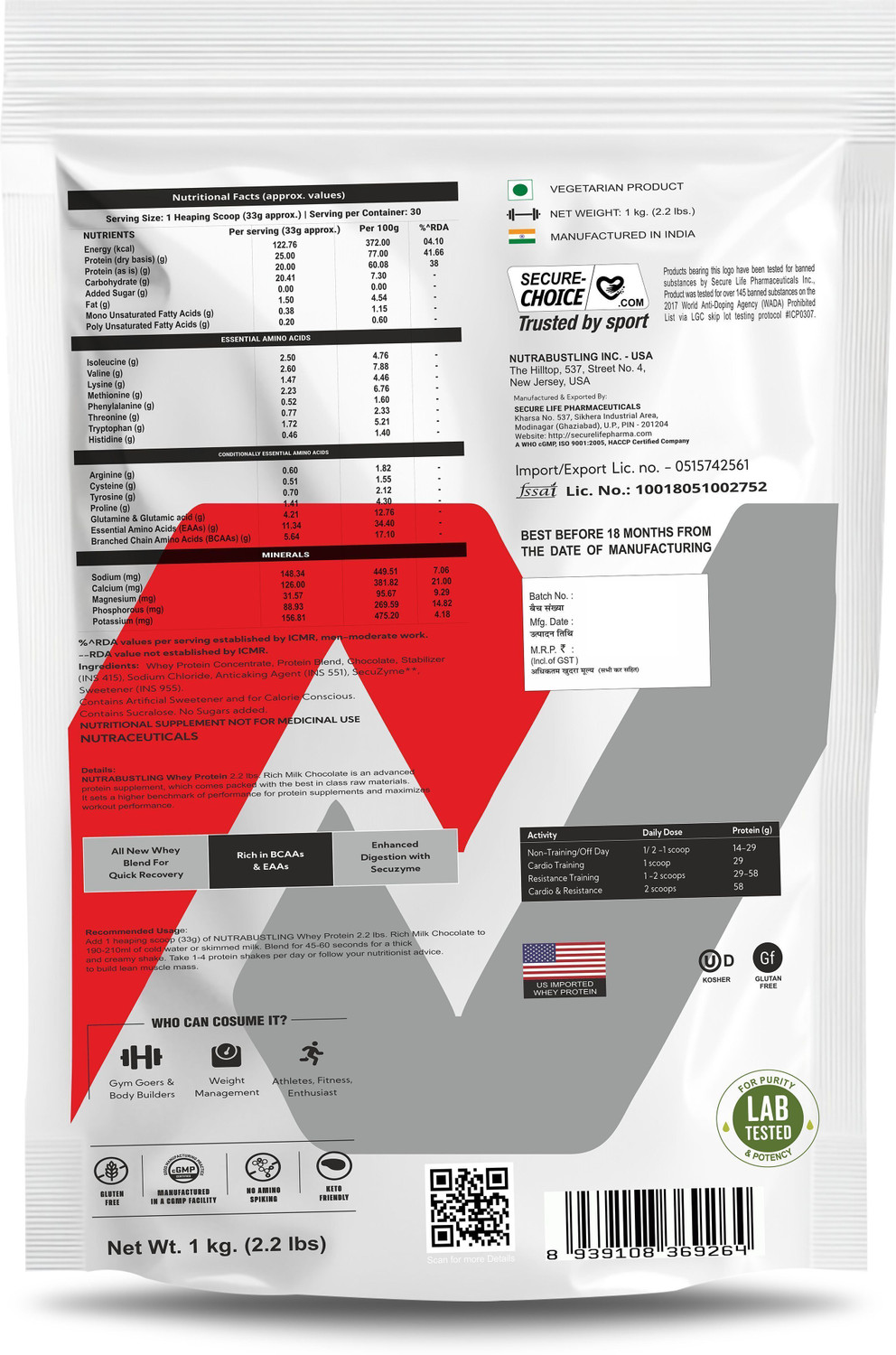 Image of Nutrabustling Prime Whey Protien Supplement Powder, 25g Protein Per Scoop Whey Protein