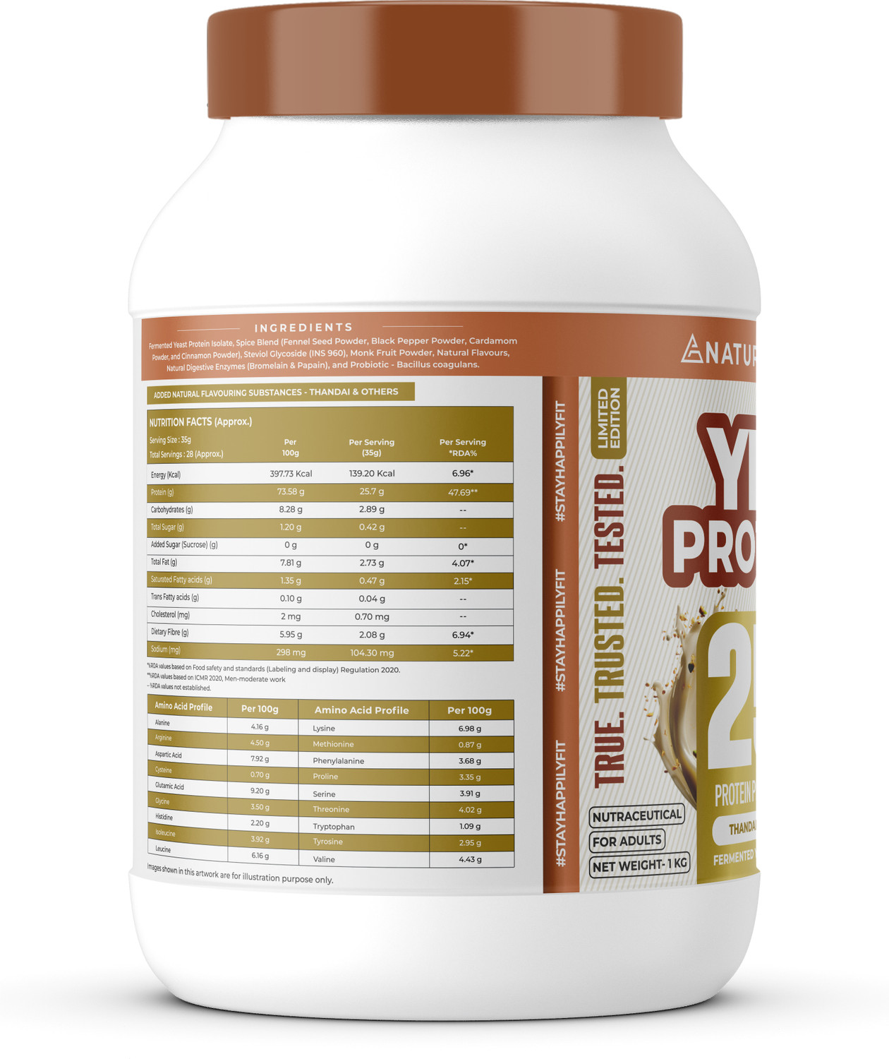 Image of NATURALTEIN Fermented Yeast Protein Powder | 25g Protein Per Scoop | Vegan Plant Protein Plant-Based Protein