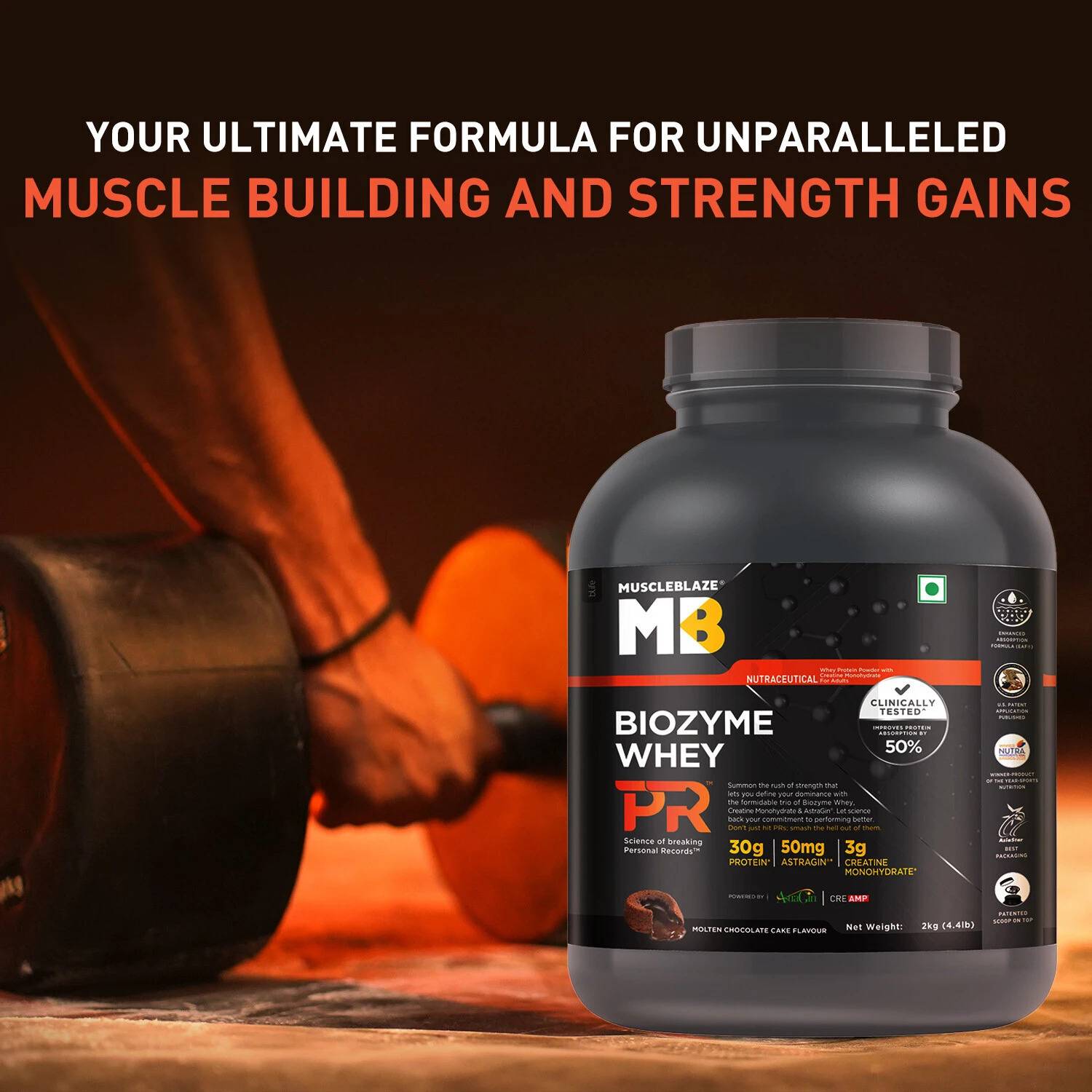 MUSCLEBLAZE Biozyme Whey PR with Creatine & AstraGin - Image 3