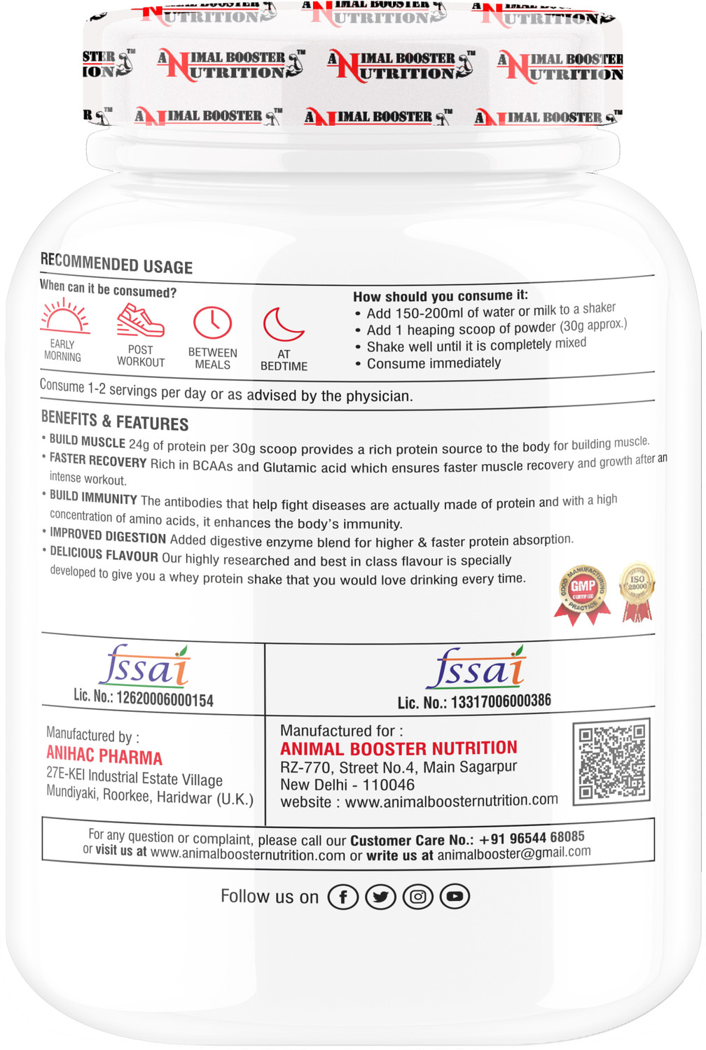 Image of Animal Booster Nutrition Animal Booster Serious Whey Protein
