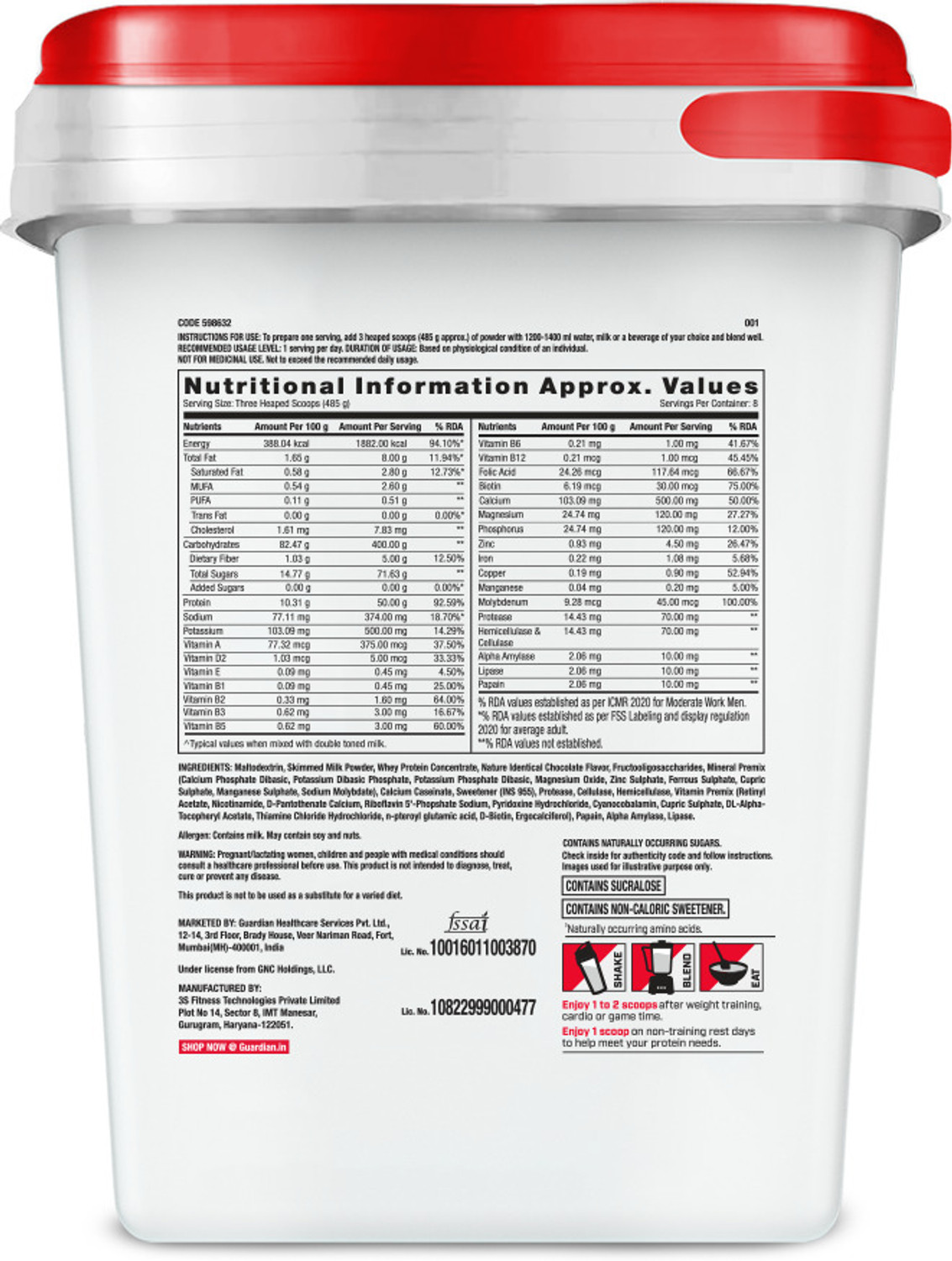 Image of GNC Pro Performance Weight Gainer Weight Gainers /Mass Gainers Weight Gainers /Mass Gainers (5 kg, Double Chocolate)