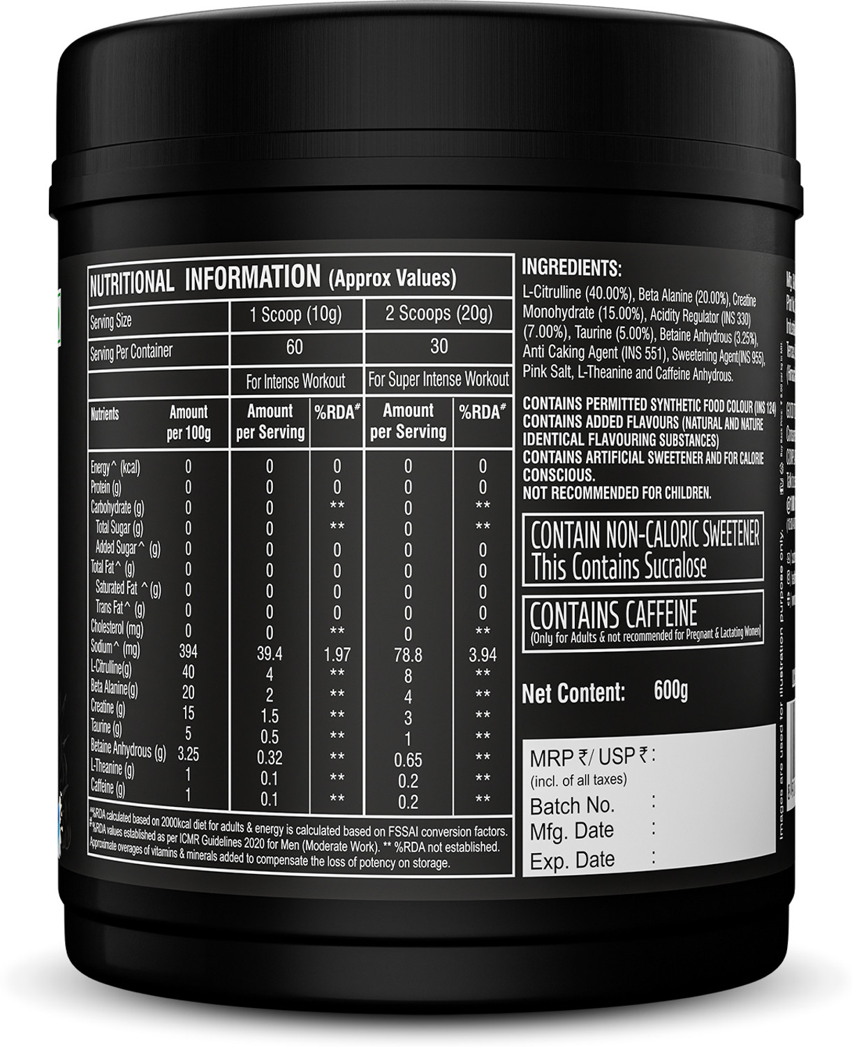 Image of HEALTHFARM Limitless Thprex Pre Workout