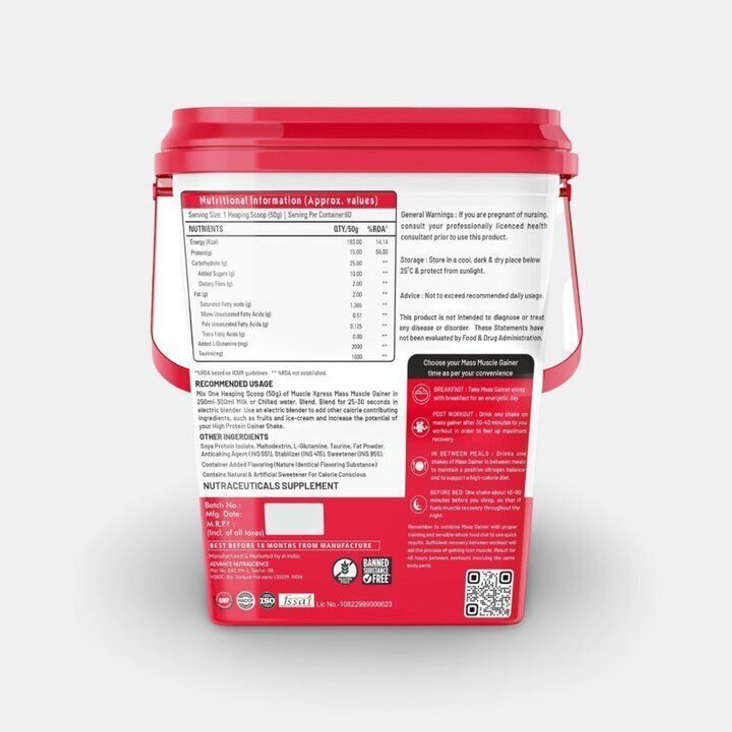 Image of MUSCLE XPRESS MASS MUSCLE GAINER 3KG Weight Gainers /Mass Gainers