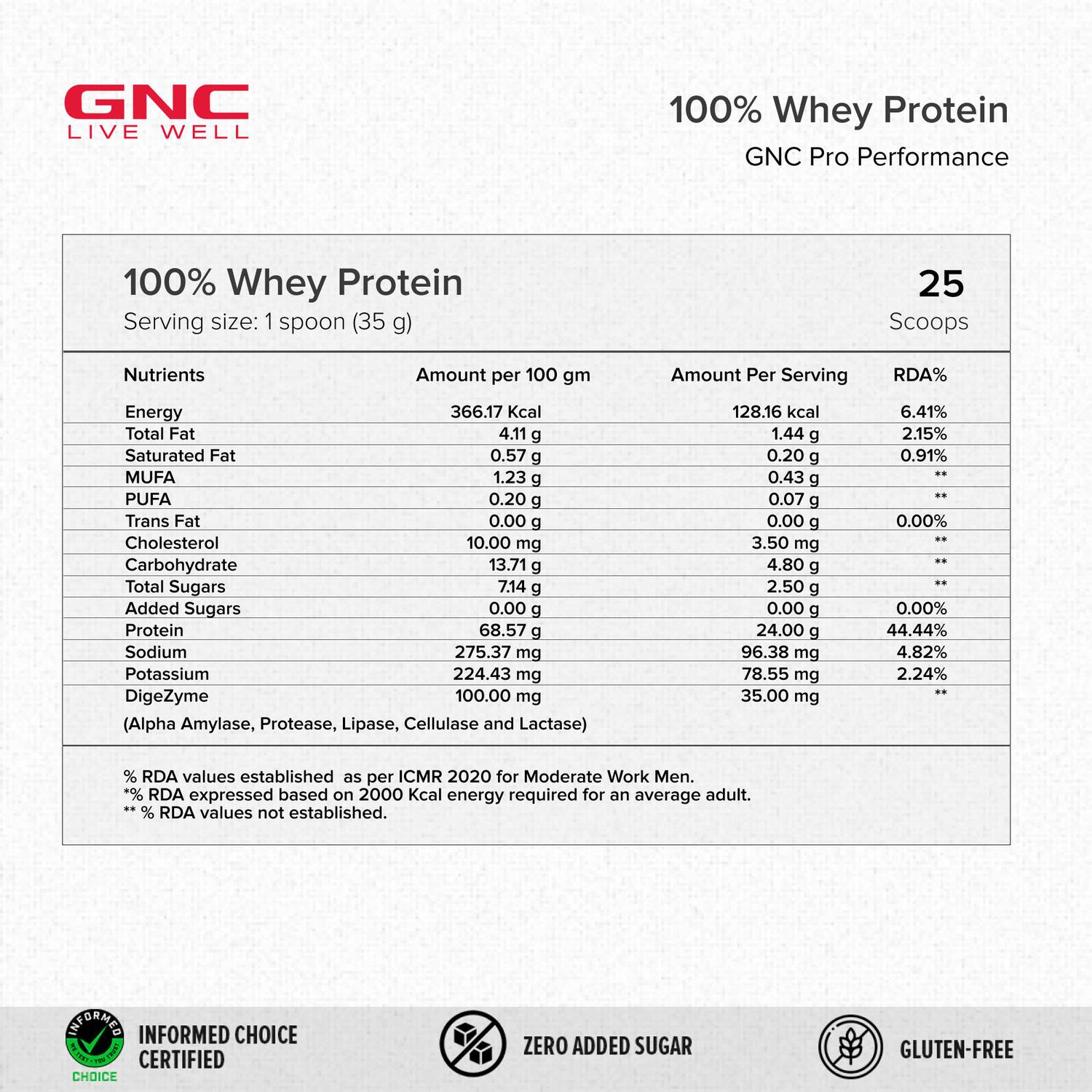 GNC Pro Performance 100% Whey Protein Powder - Image 2