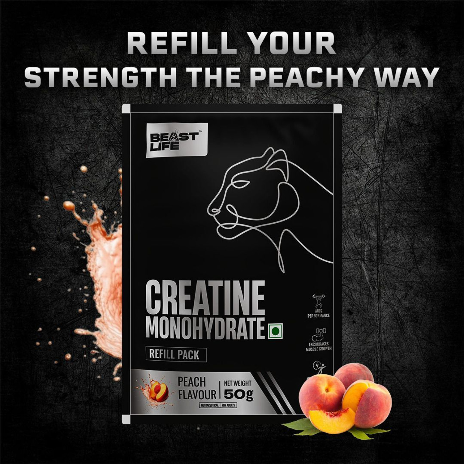 Image of BeastLife Creatine Monohydrate | 13 Servings | Micronised Creatine| NABL Lab Tested Creatine