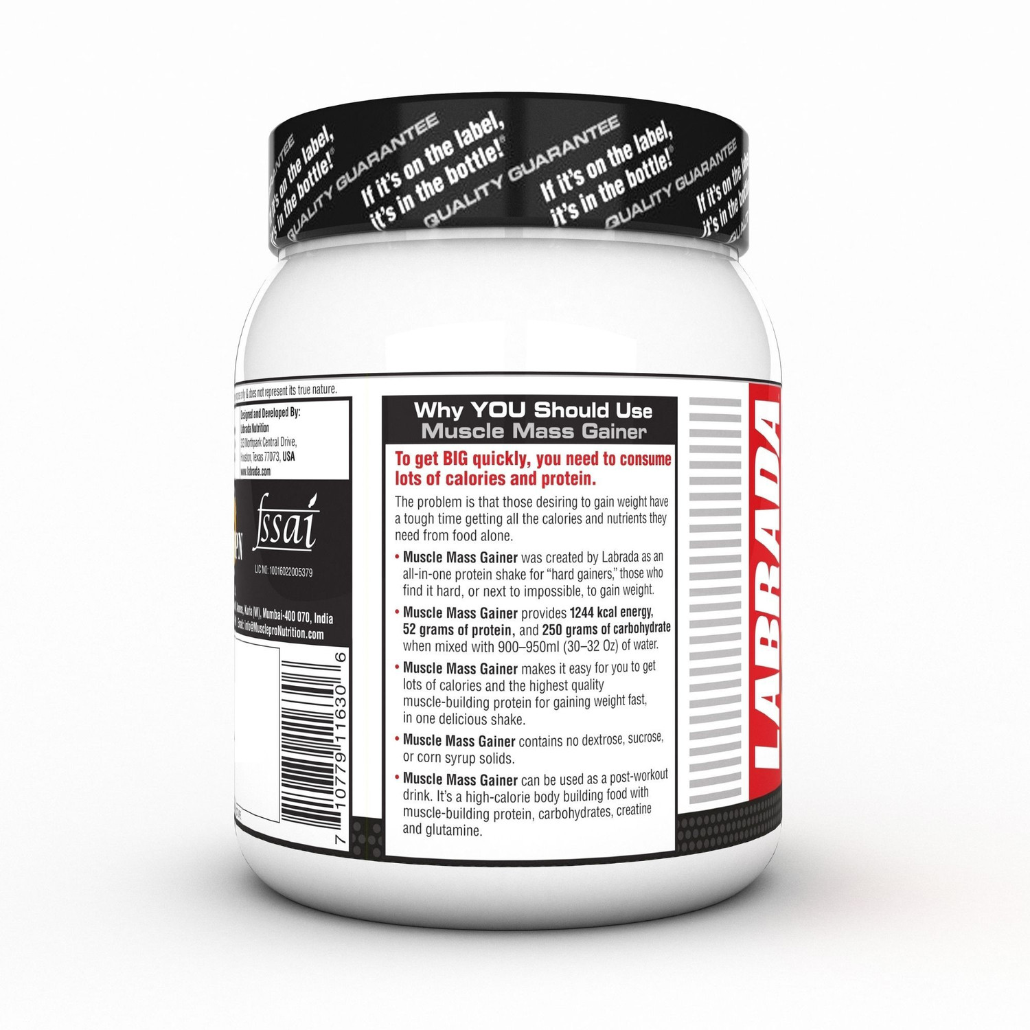 Image of Labrada Muscle Mass Gainer Chocolate | Weight Gainer with Protein |3 Servings Weight Gainers /Mass Gainers
