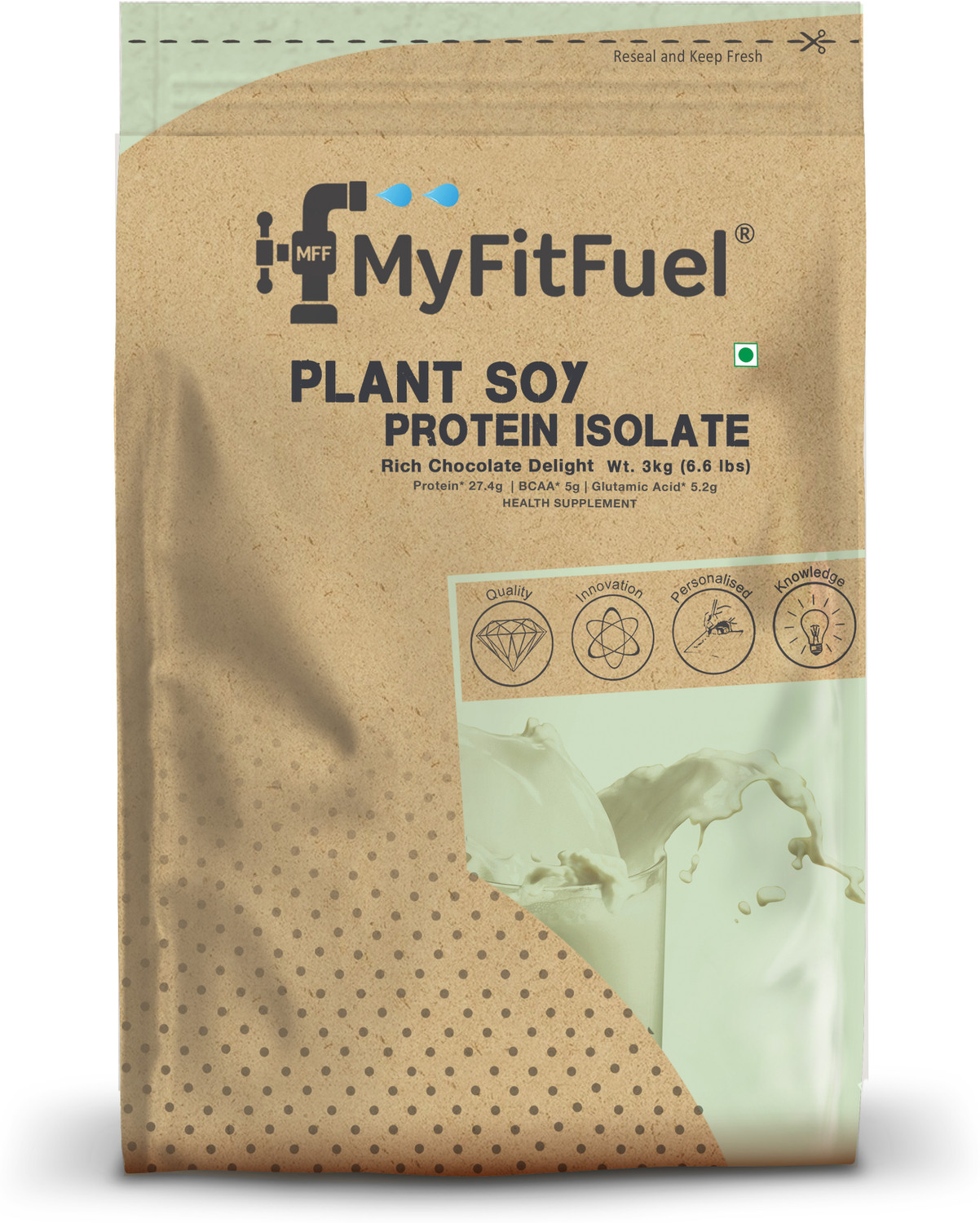 Image of MyFitFuel MFF Soy Protein Isolate Powder 3Kg Choco. Plant-Based Protein
