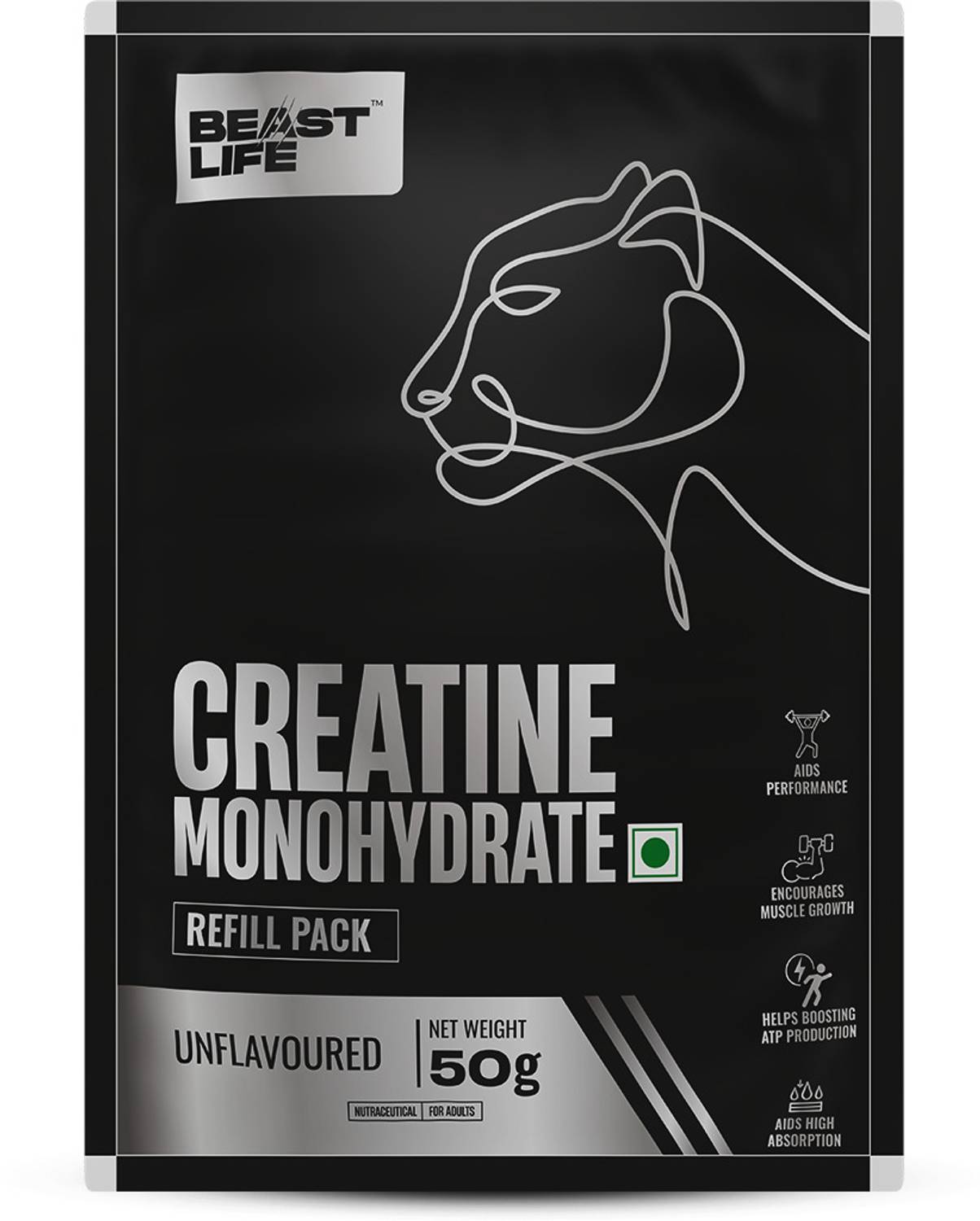 BeastLife Creatine Monohydrate | 13 Servings | Micronised Creatine| NABL Lab Tested Creatine