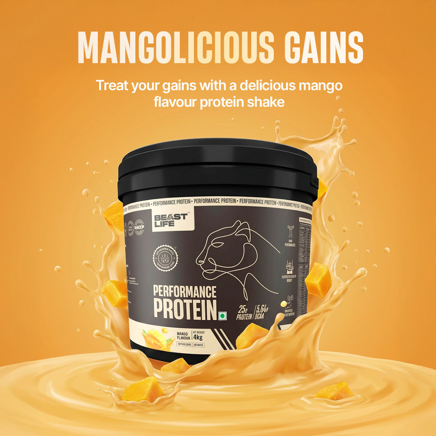 Image of BeastLife Performance Protein Powder | 25g Protein | Muscle Growth- Yeast Protein Yeast Protein
