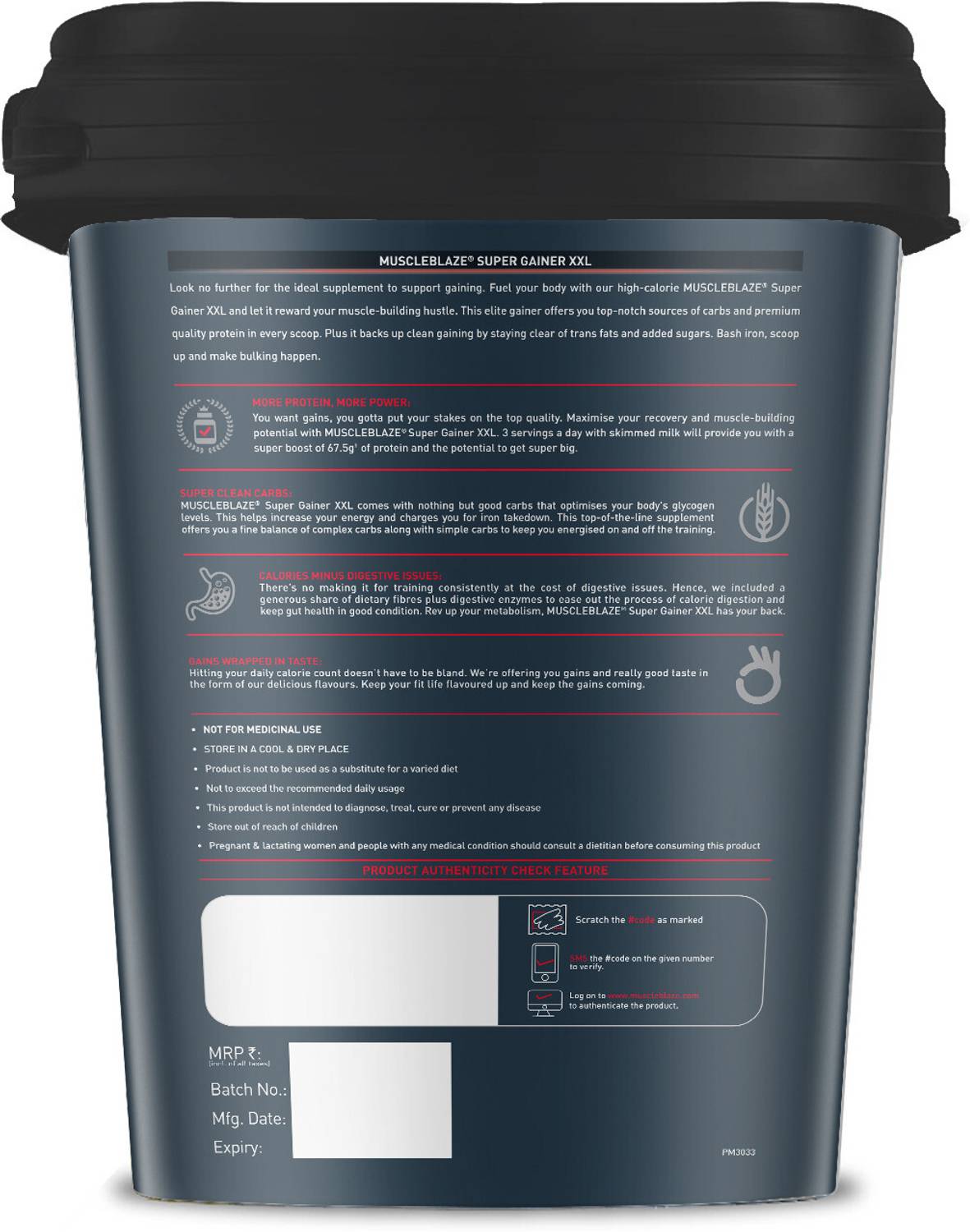 MUSCLEBLAZE Super Gainer XXL, 5 kg - Image 3