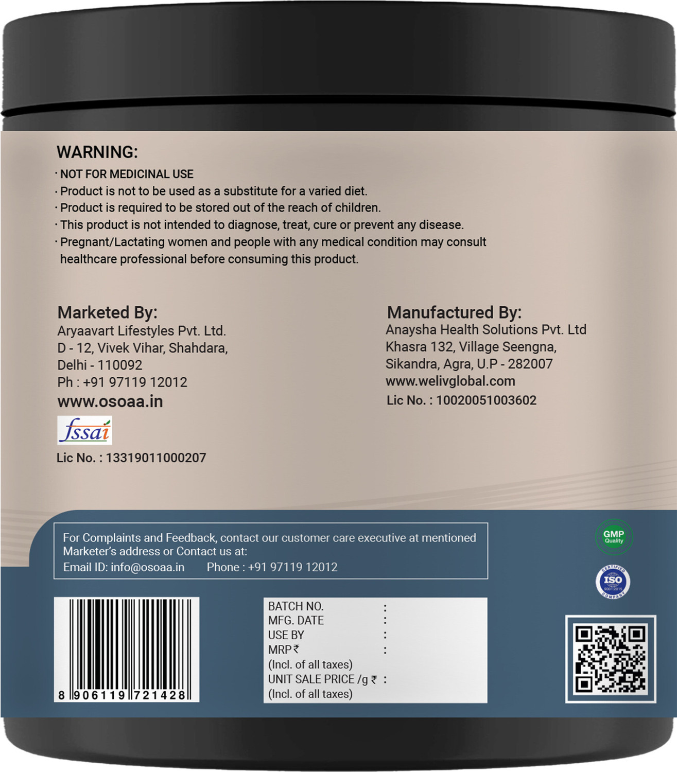 Image of Osoaa Beta Alanine EAA (Essential Amino Acids)