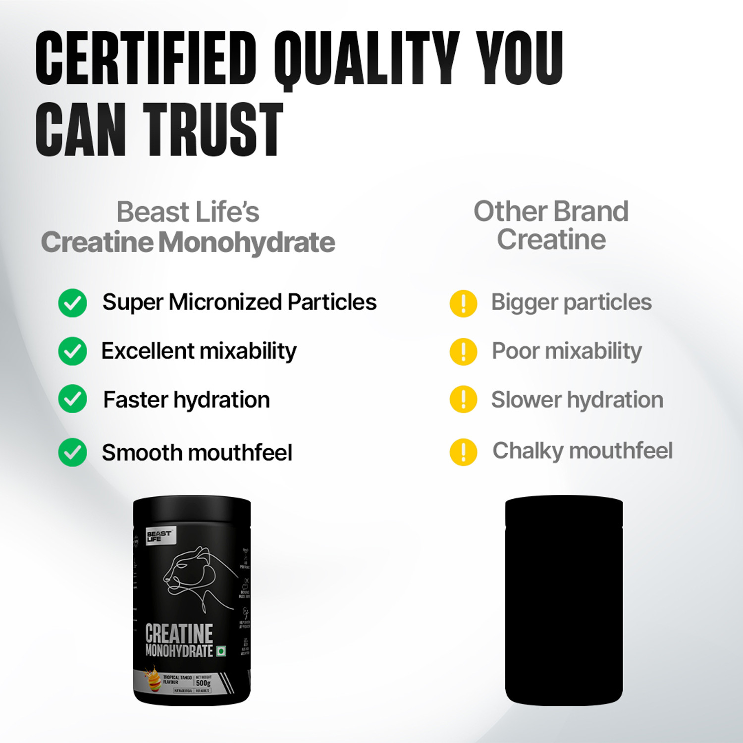 Image of BeastLife Creatine Monohydrate | 166 Servings | Micronised Creatine| NABL Lab Tested Creatine