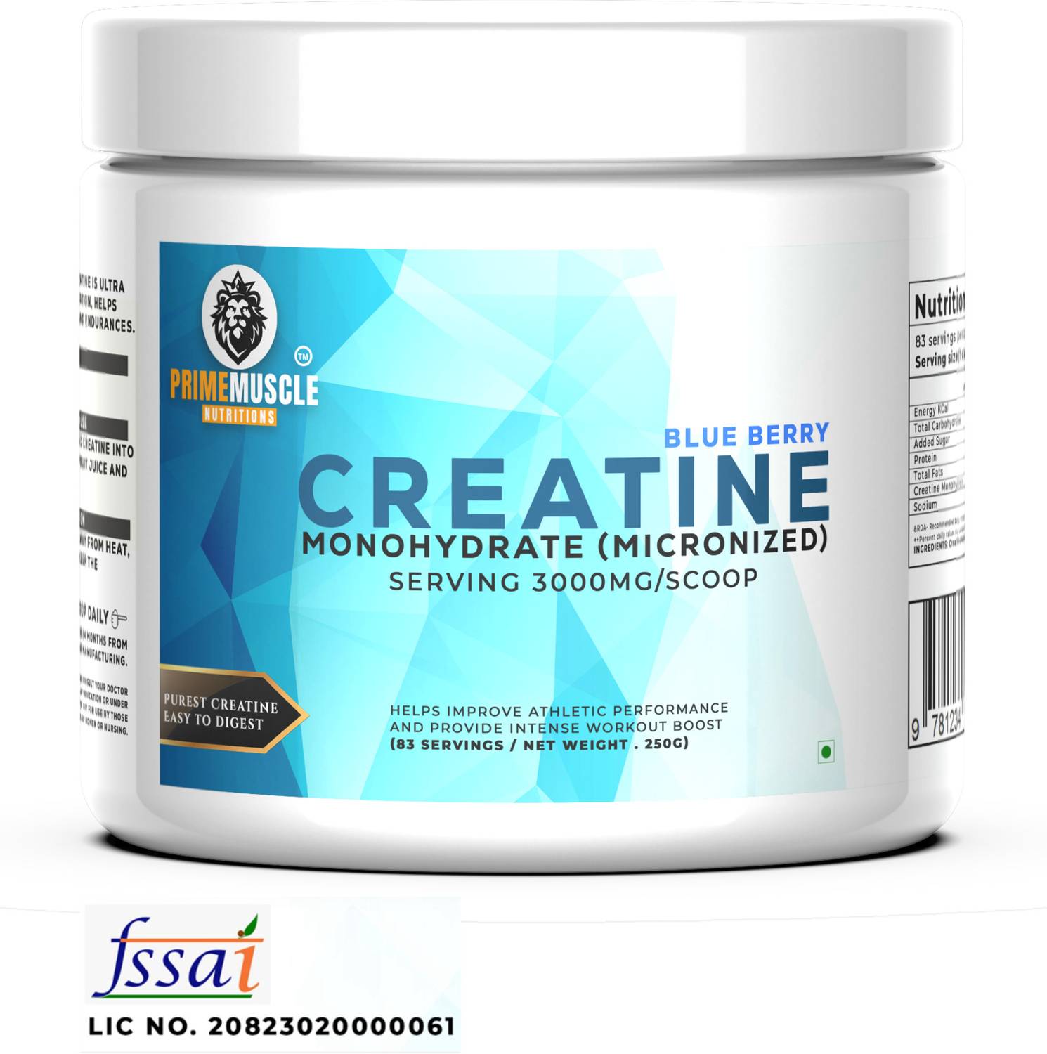 Primemuscle Blueberry Creatine 250g - Image 1