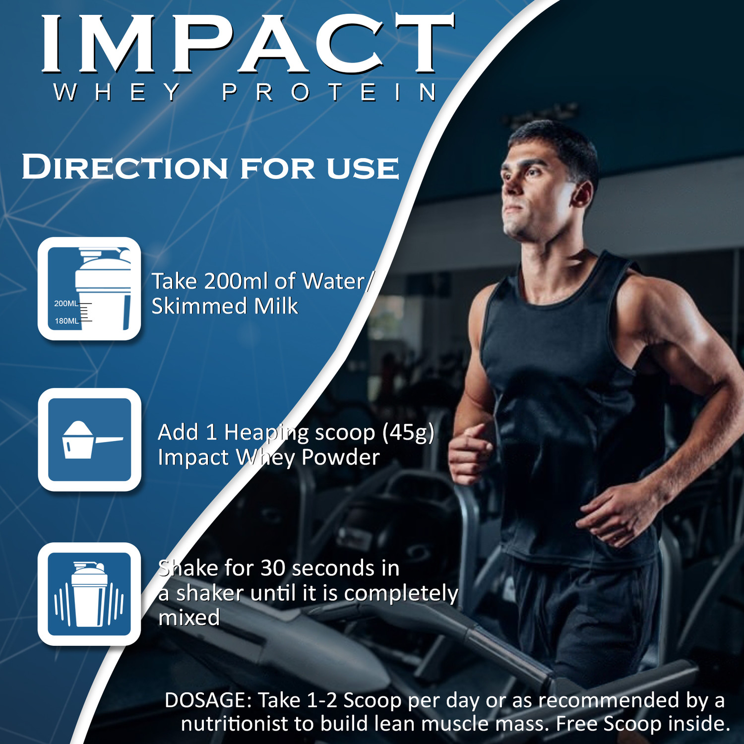 Image of Nakpro Impact Whey Protein Isolate & Concentrate 1.5kg + Creatine Monohydrate 100g | Whey Protein