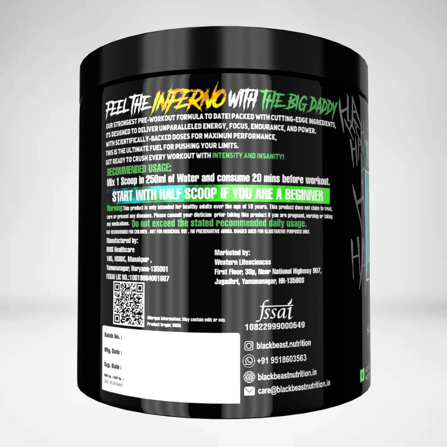 ssn Black Beast The Big Daddy Inferno Pre Workout 4.5g - Image 4