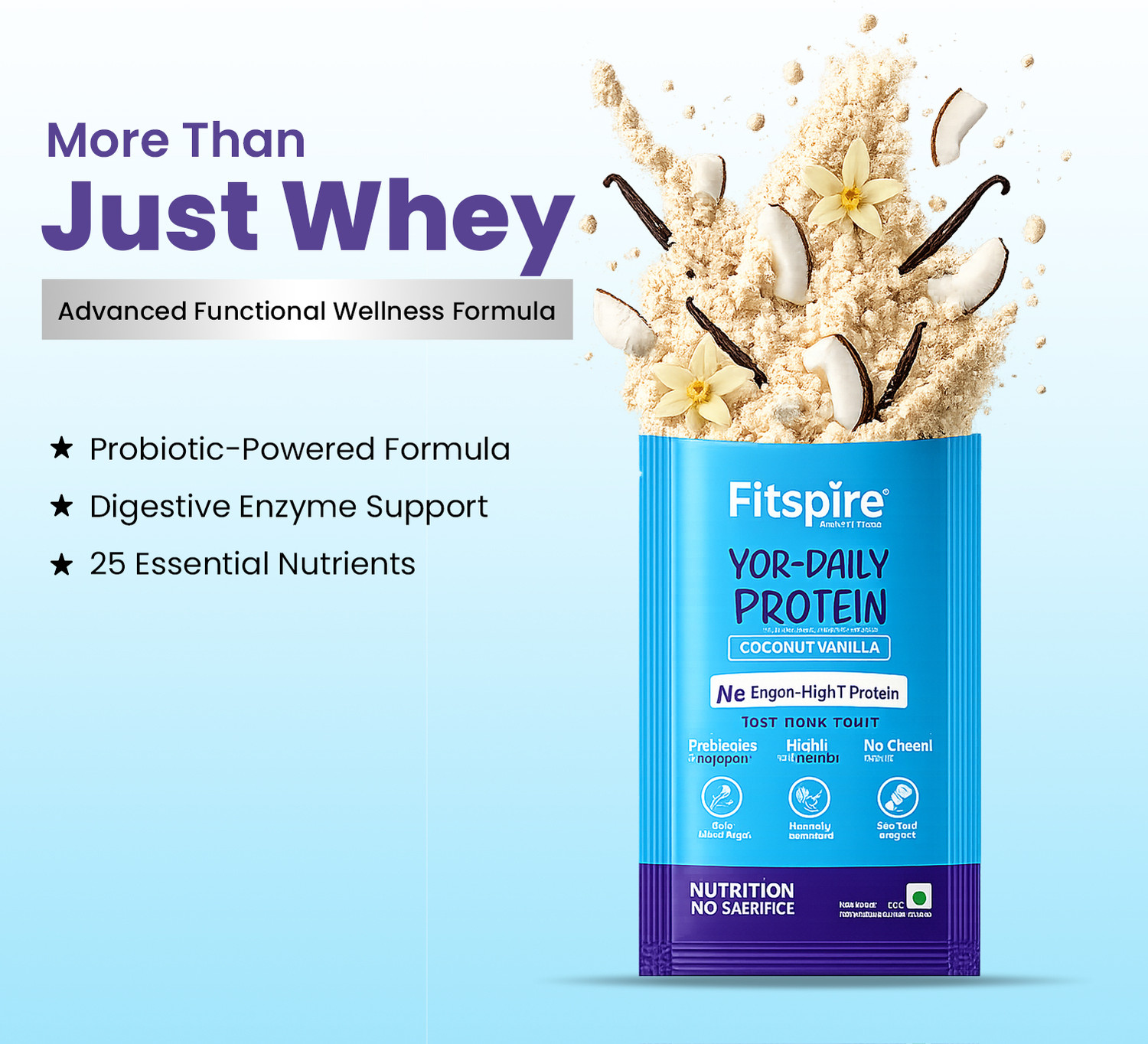 Image of Fitspire YOR Daily Protein Nutrition Powder for Muscle and Gut Health Whey Protein