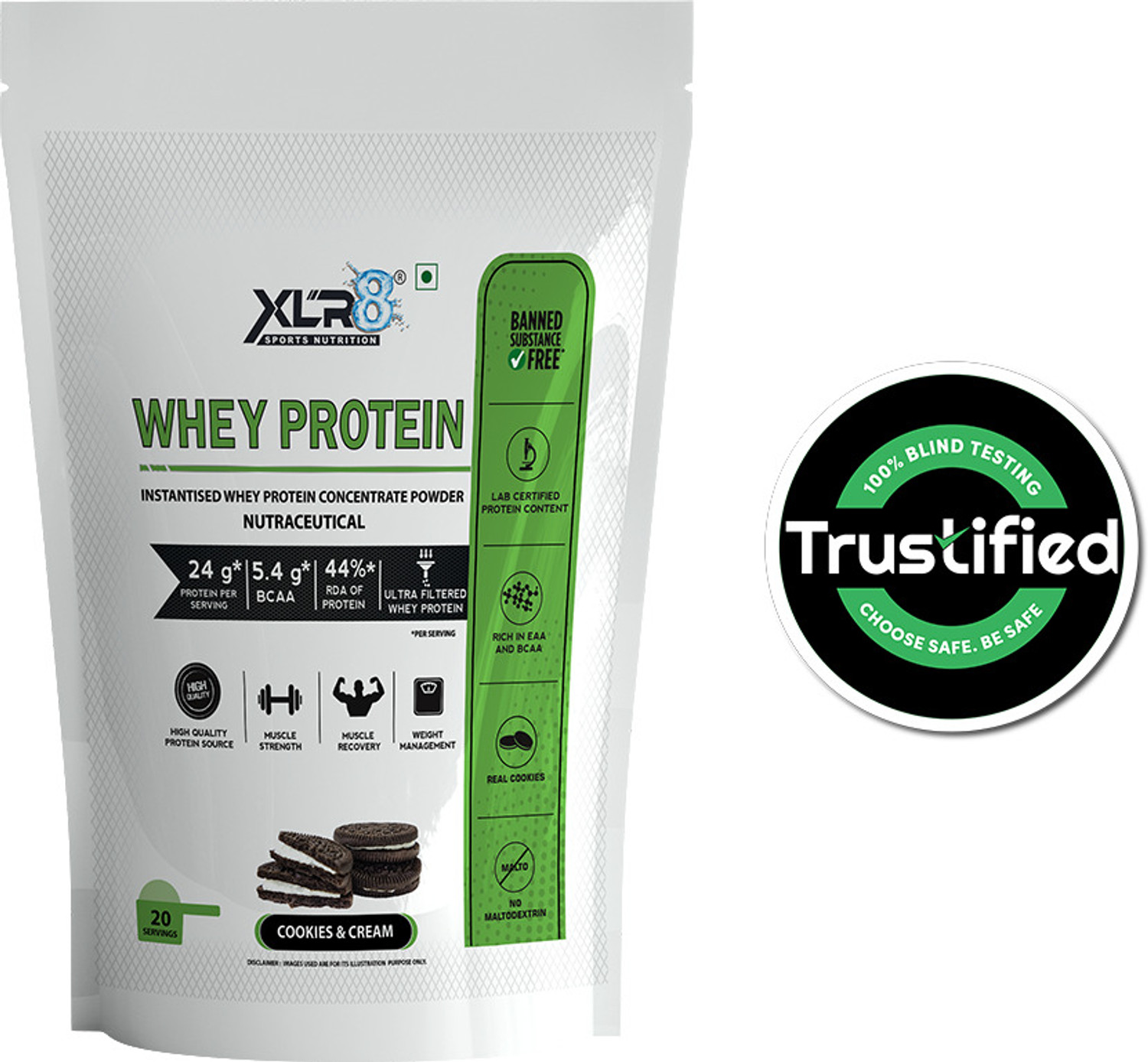 Image of XLR8 Whey Protein with 24 g and 5.4 g BCAA Whey Protein