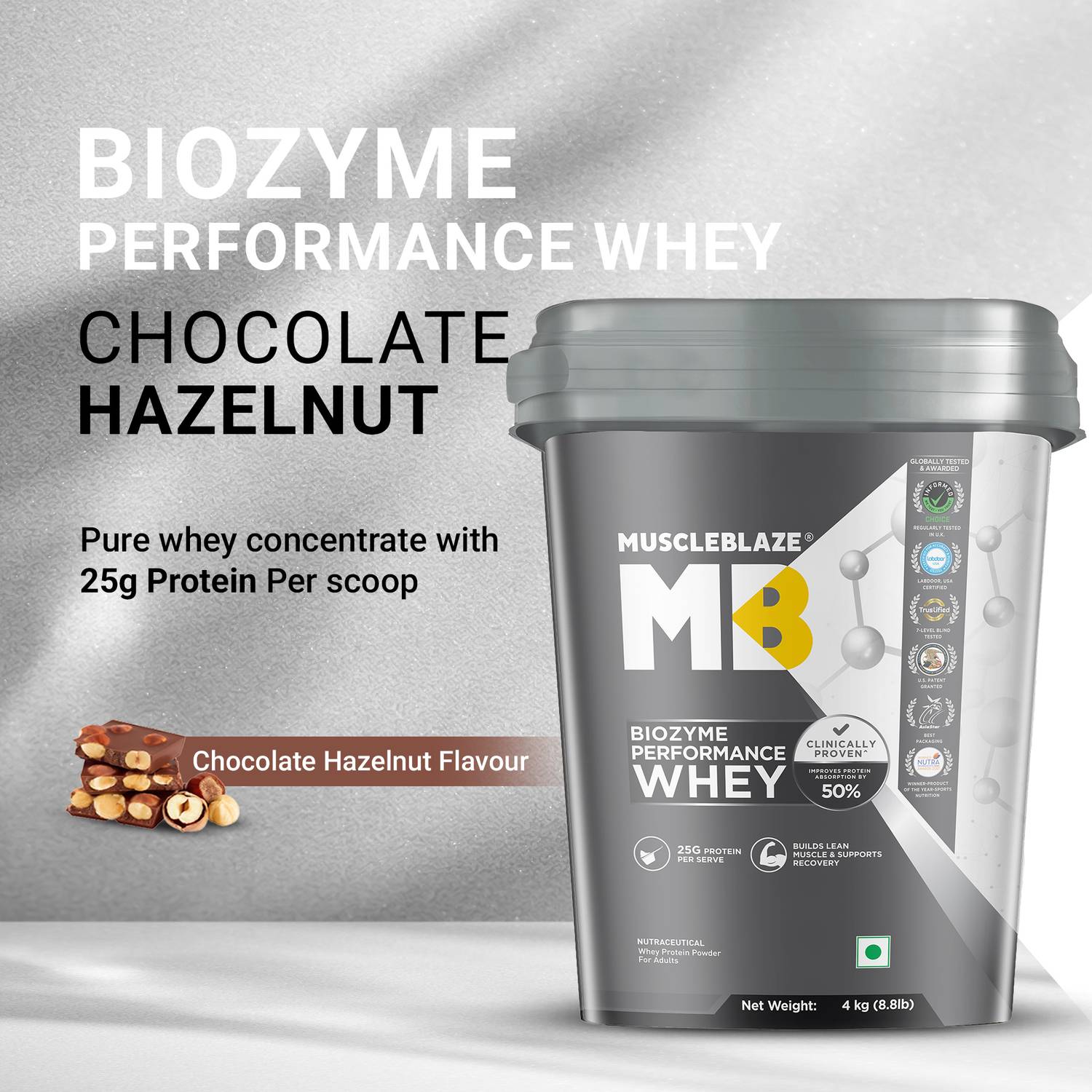 MUSCLEBLAZE Biozyme Performance Whey Protein 25g - Image 2