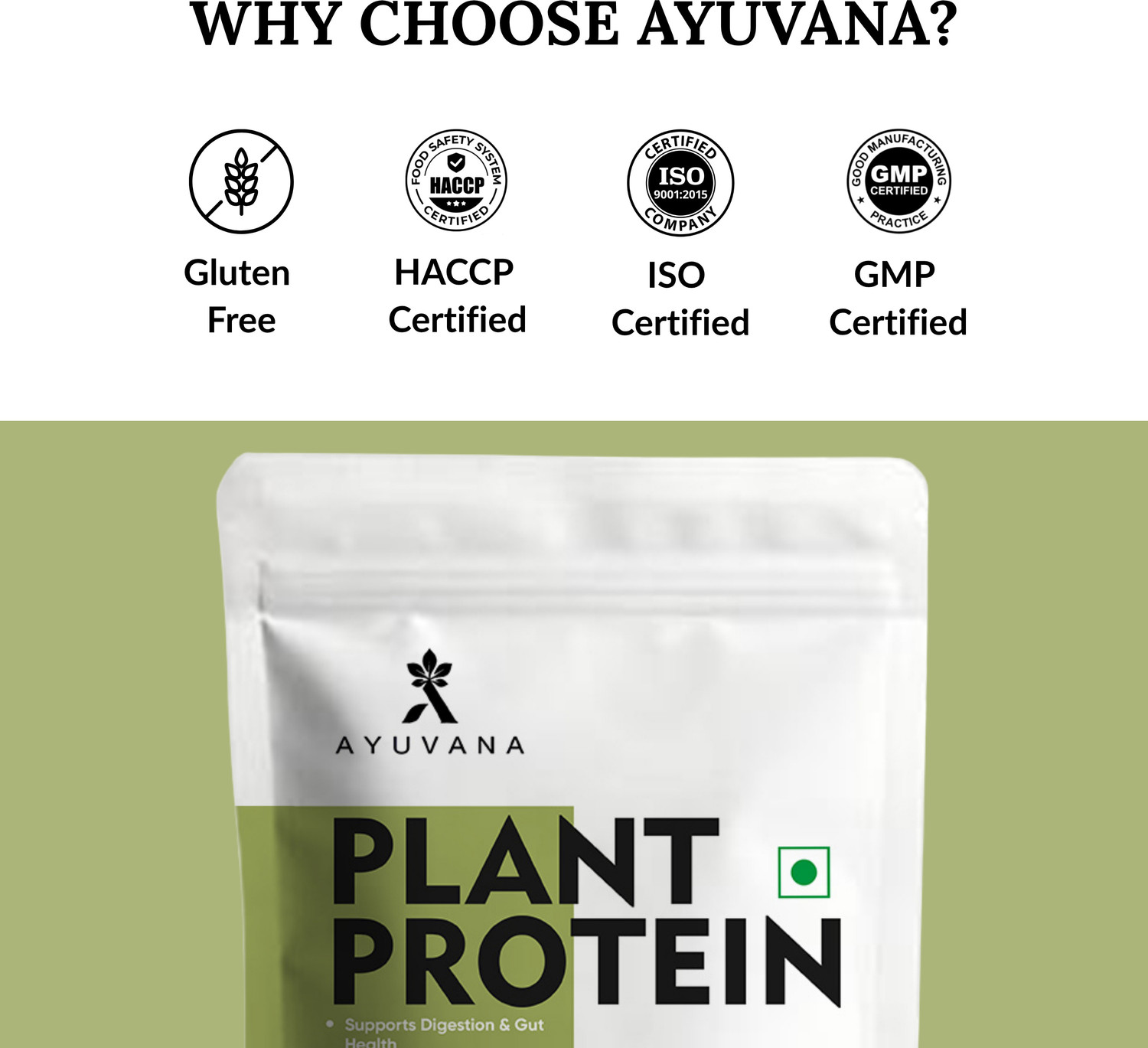 Image of Ayuvana Plant Protein Powder with Prebiotics & Probiotics Plant-Based Protein