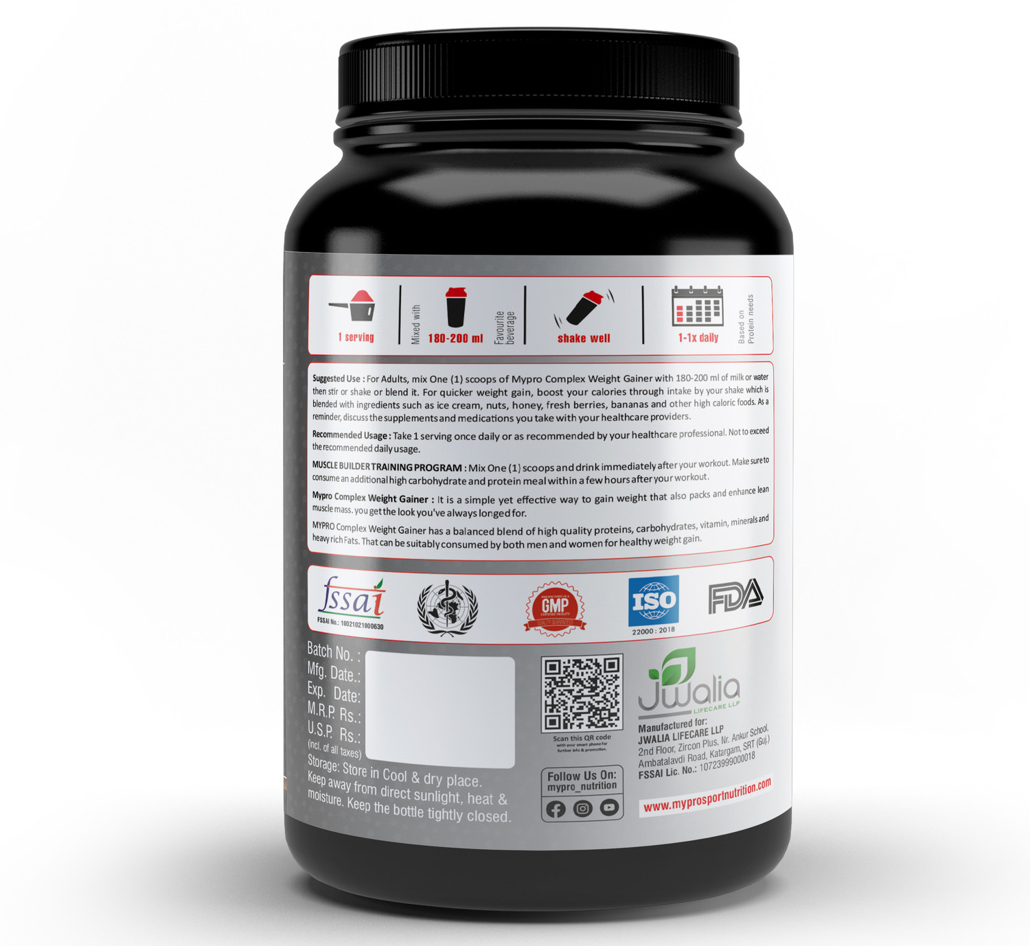 Image of Mypro Sport Nutrition Complex Weight Gainer Advanced High Protein Supplement Powder for Gym Workout Weight Gainers /Mass Gainers