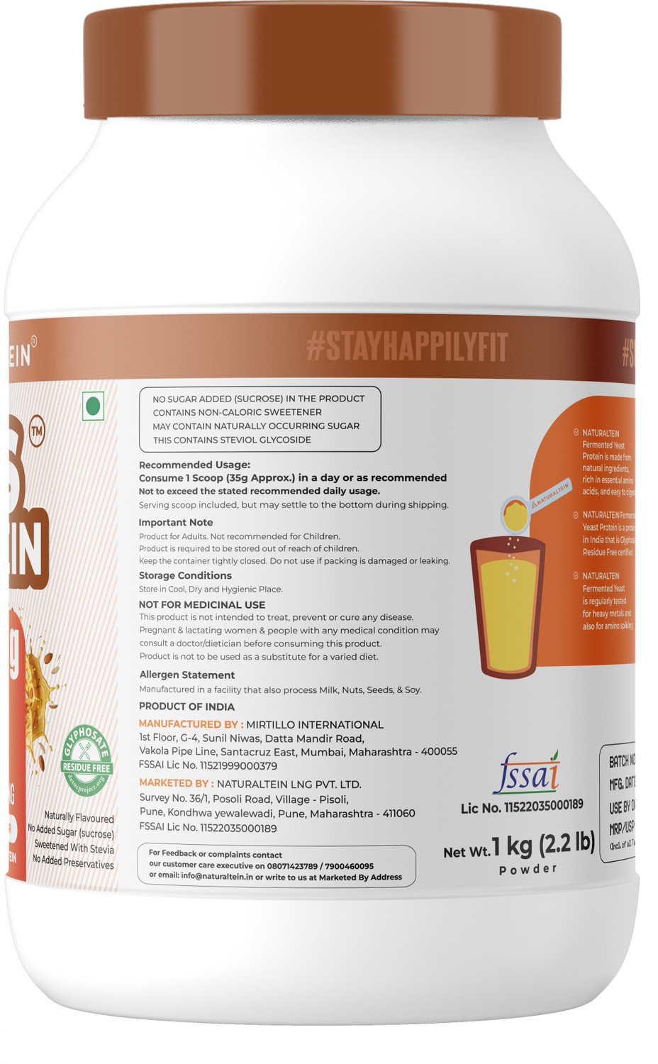 Image of NATURALTEIN Fermented Yeast Protein Powder | 25g Protein Per Scoop | Vegan Plant Protein Plant-Based Protein