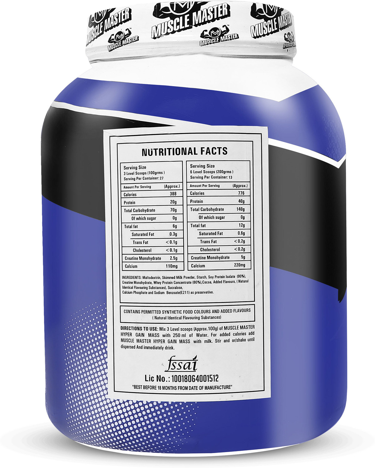 Image of Muscle Master HYPER ALL IN ONE MASS GAIN HIGH PROTEIN ADVANCE MUSCLE MASS GAINER (2.72KG /6LBS) Weight Gainers /Mass Gainers