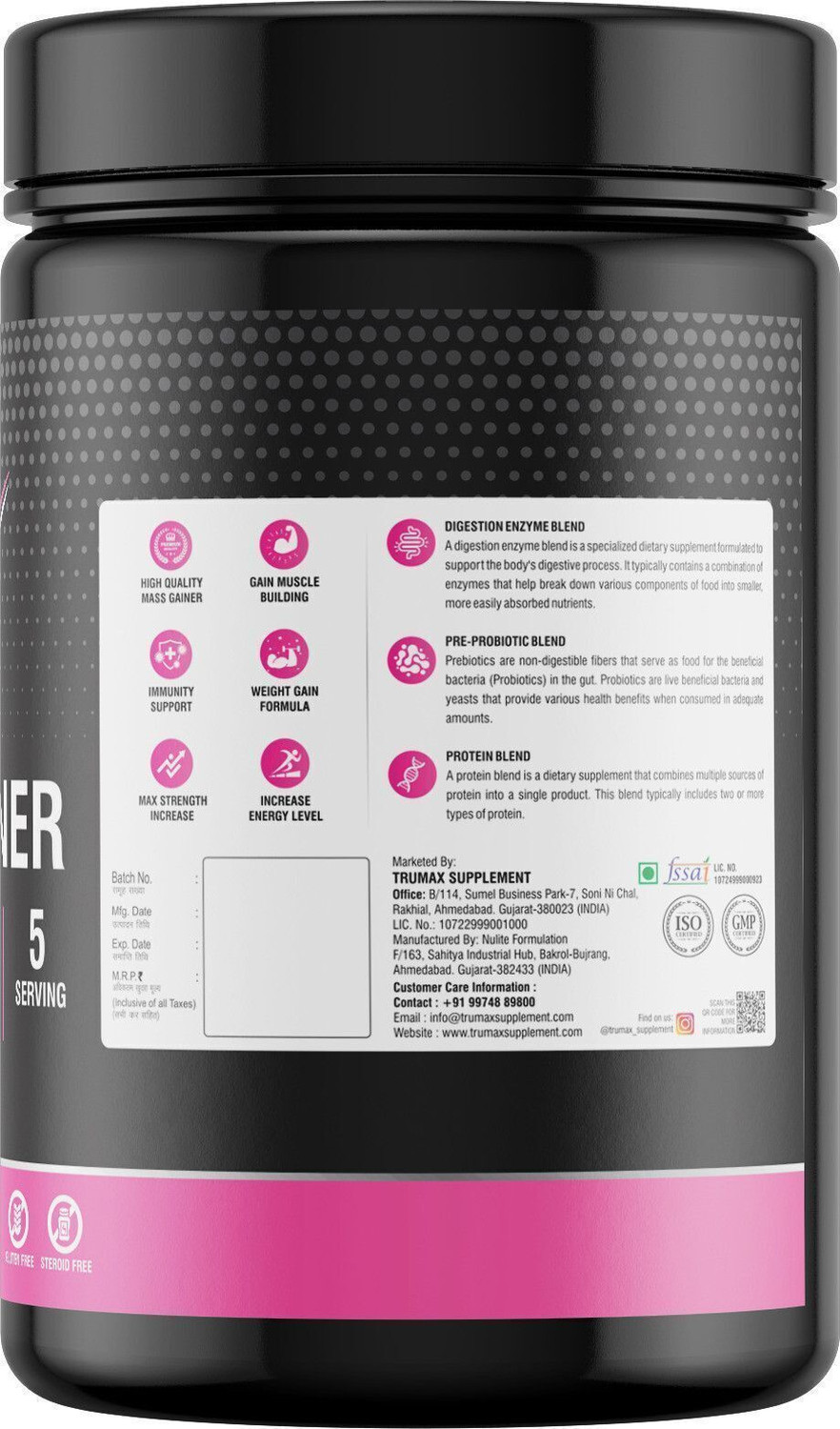 Image of TRUMAX Women Weight Gainer | 18g High Whey Protein Weight Gainers /Mass Gainers