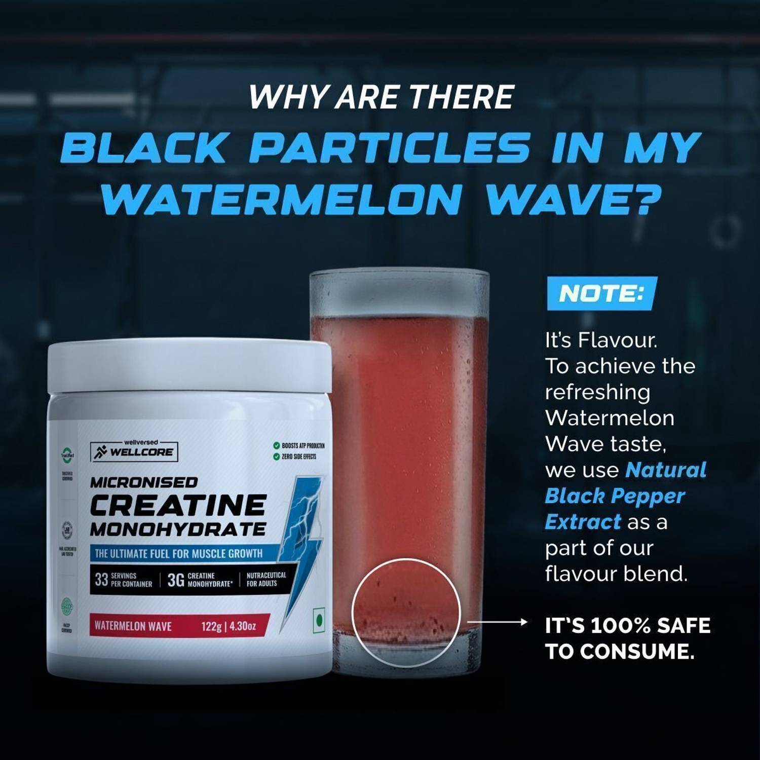 Wellcore Pure Micronised Monohydrate Creatine 122g - Image 5