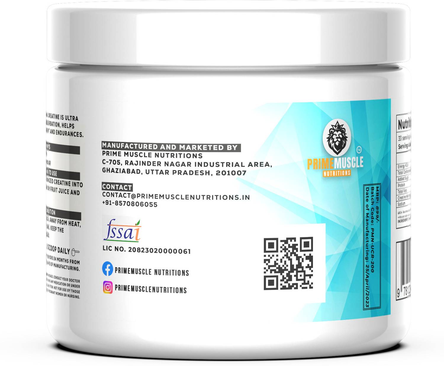 Primemuscle Blueberry Creatine 250g - Image 3