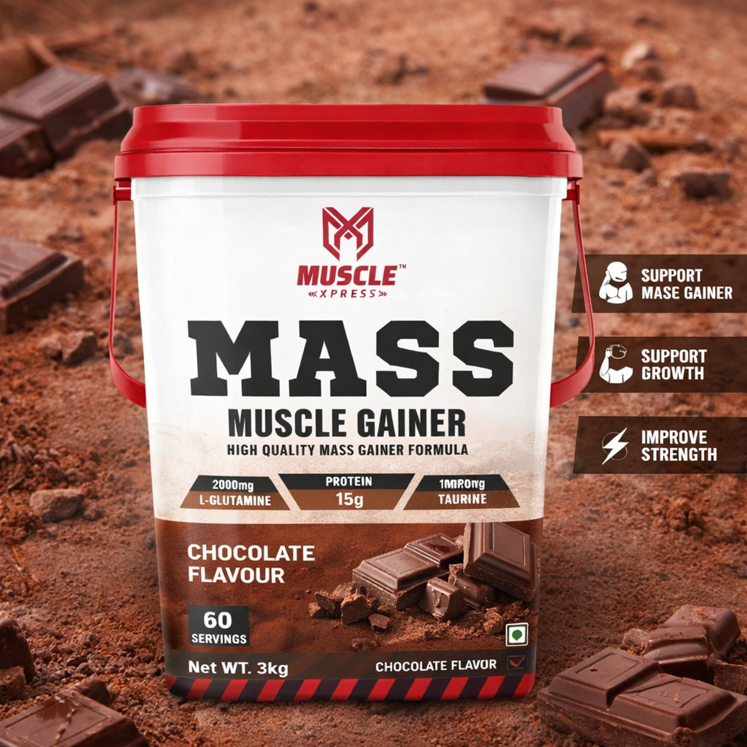 Image of MUSCLE XPRESS MASS MUSCLE GAINER 3KG Weight Gainers /Mass Gainers