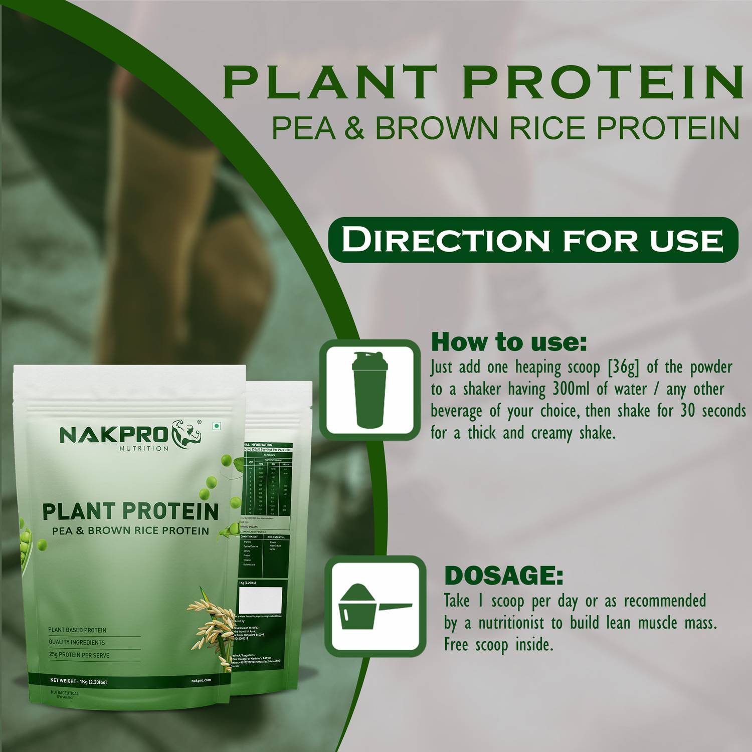 Nakpro Pea & Brown Rice Protein 1 kg - Image 5