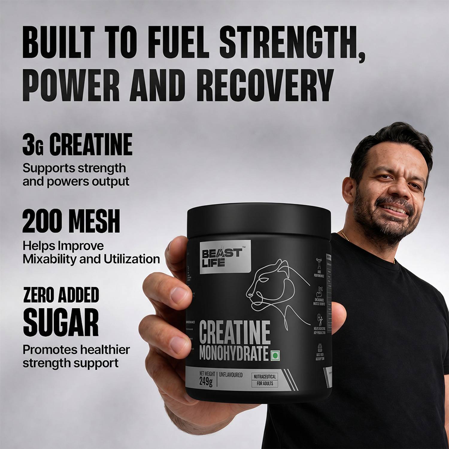 BeastLife Creatine Monohydrate 83 Servings - Image 2
