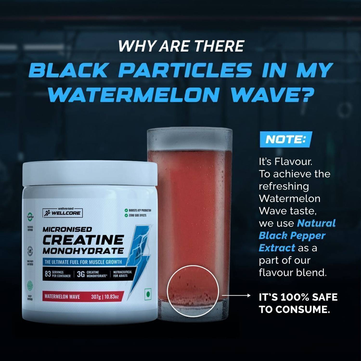 Wellcore Pure Micronised Monohydrate Creatine 307 g - Image 5