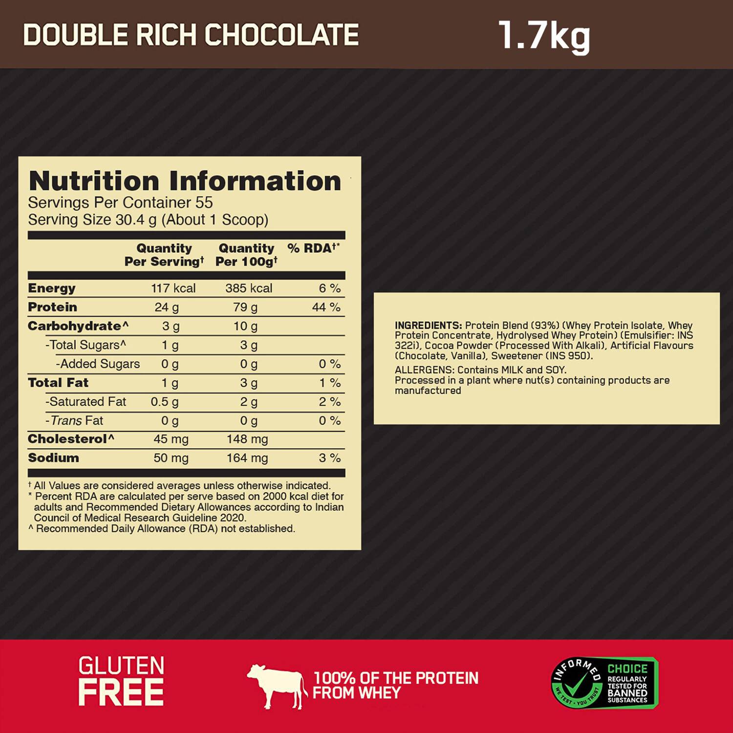 Optimum Nutrition 100% Whey Protein 1.7 kg - Image 4