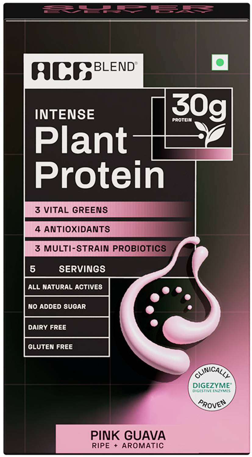 Ace Blend Intense Vegan Plant Protein | 30G Protein with BCAA, Probiotics & Enzymes Plant-Based Protein