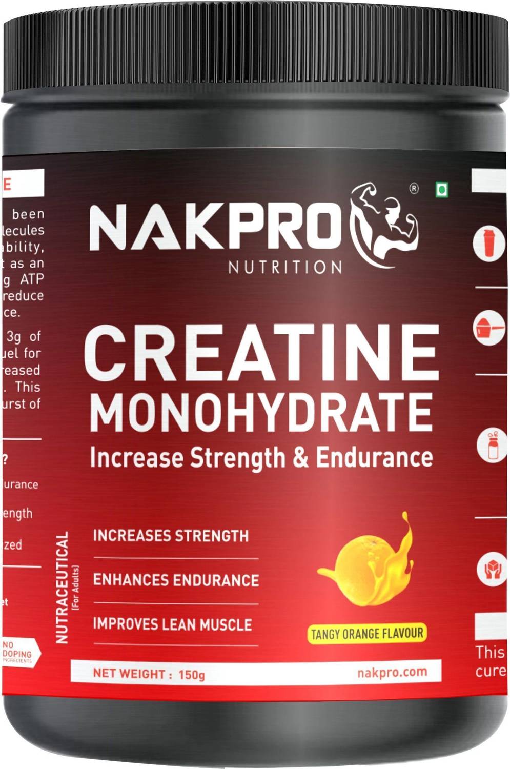 Nakpro Micronized Creatine Monohydrate Jar Trustified Certified, Supports Muscle Growth Creatine