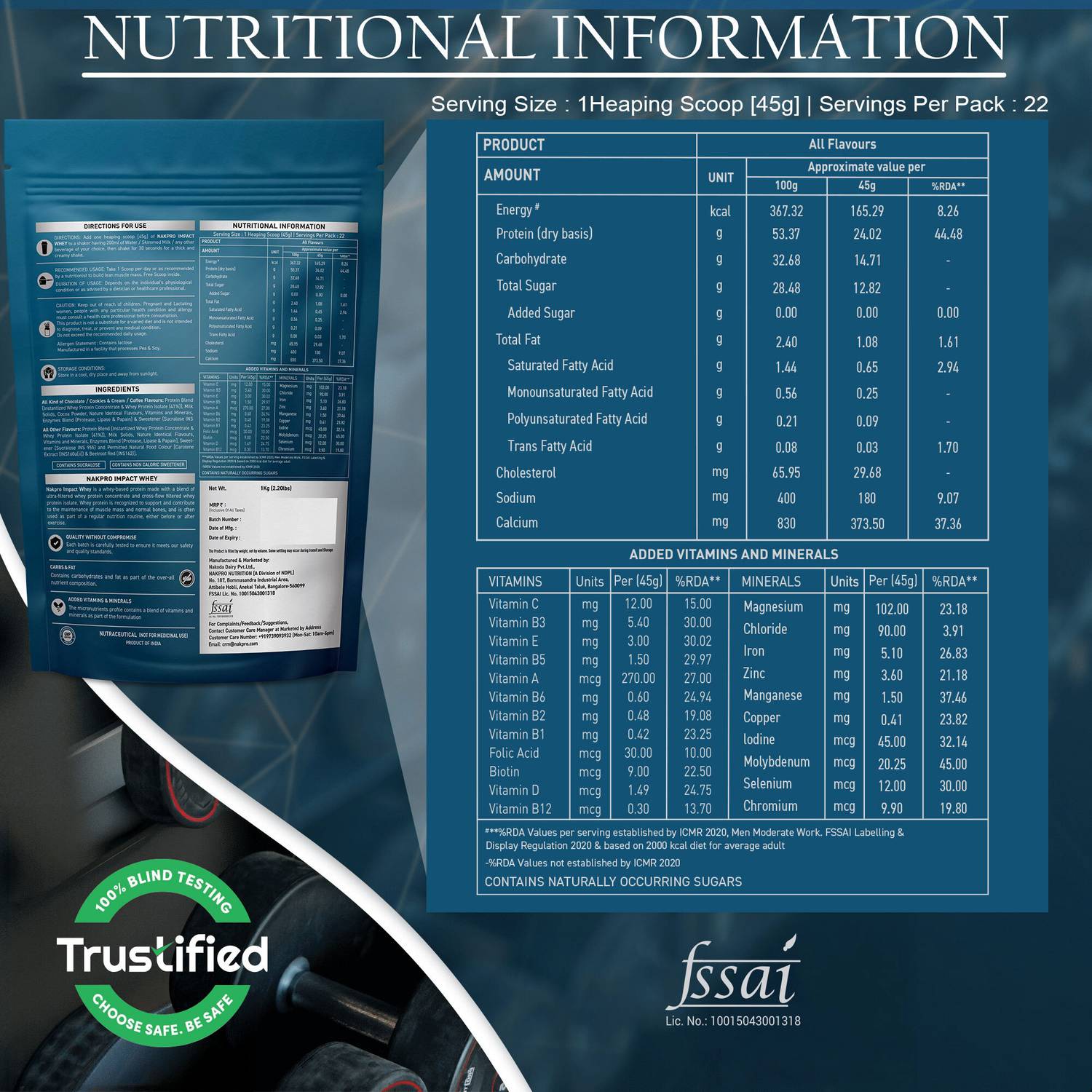 Nakpro Impact Isolate Whey Protein 1kg - Image 3