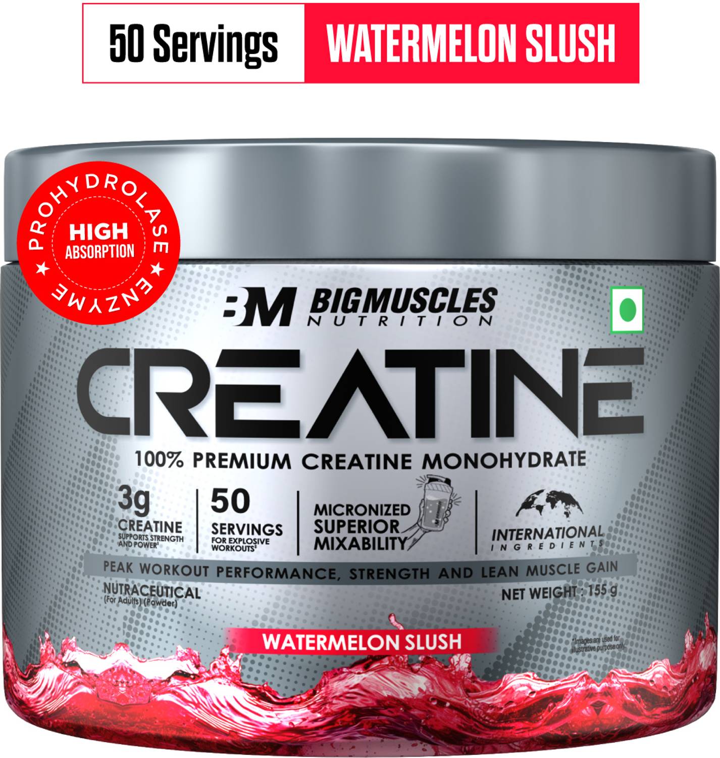 BIGMUSCLES BIGINCUL Creatine Monohydrate 50 Servings