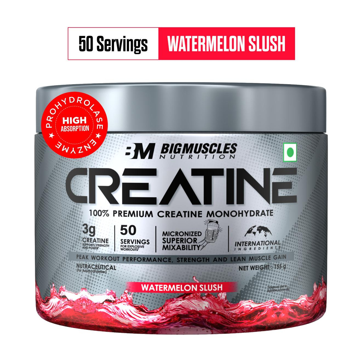 Image of BIGMUSCLES NUTRITION Creatine Monohydrate [50 Servings] | Supports Lean Muscle Building & Recovery Creatine