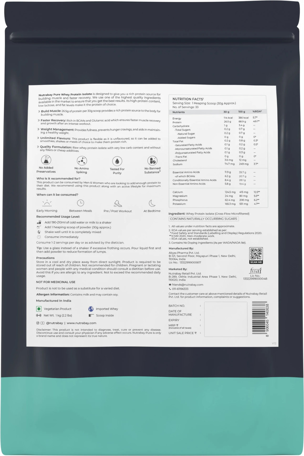 Image of Nutrabay Pure 100% Whey Protein Isolate || Raw Whey - Whey Protein