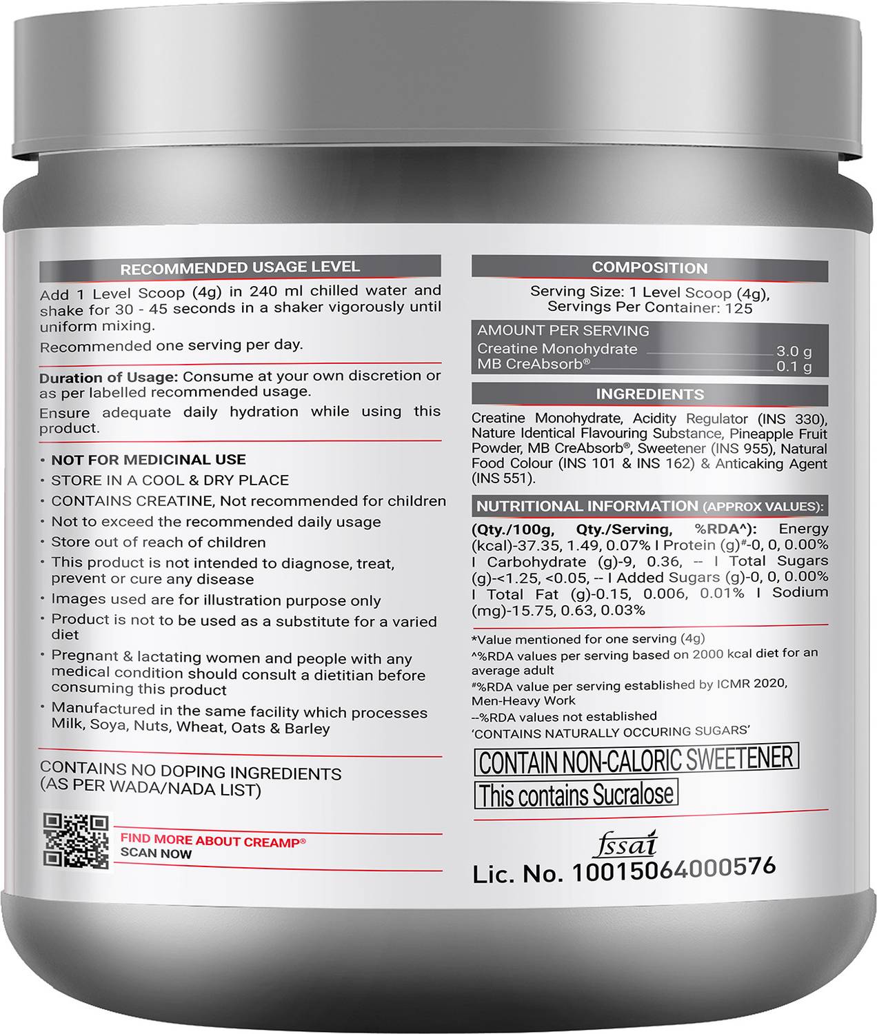 MUSCLEBLAZE Micronised Creatine Monohydrate 200g - Image 5
