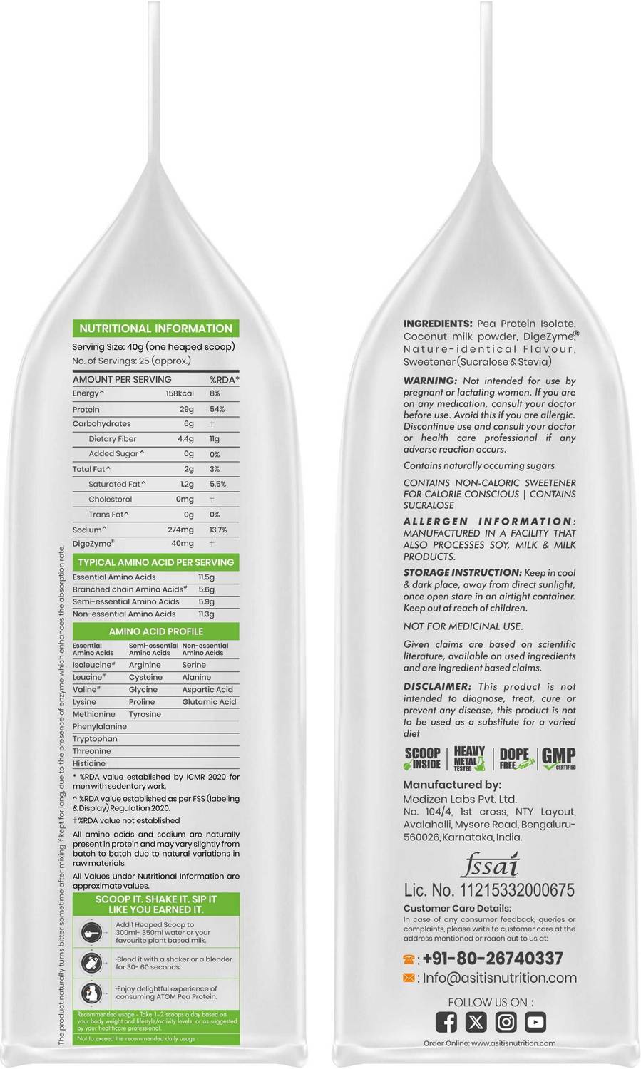 AS-IT-IS Nutrition Atom Pea Protein 1 kg - Image 3