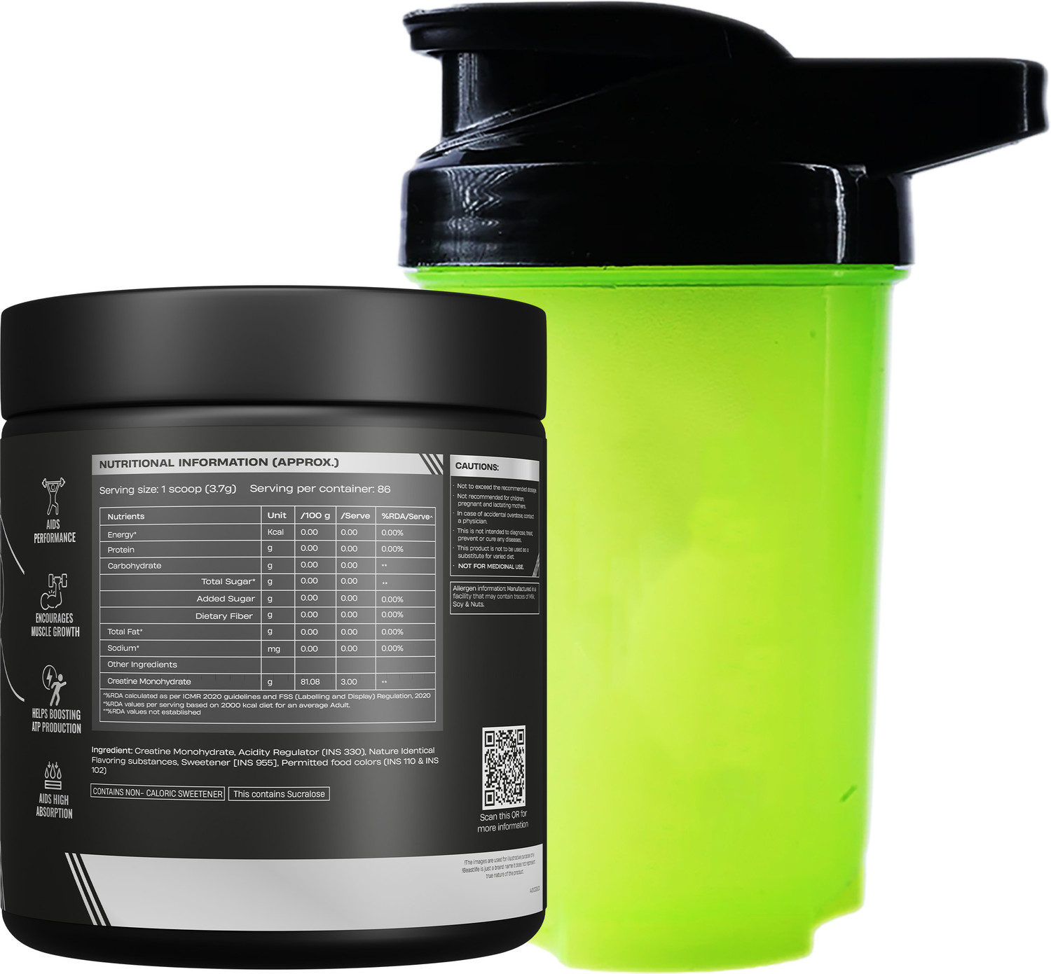 Image of BeastLife Pure Creatine Monohydrate with Shaker Creatine