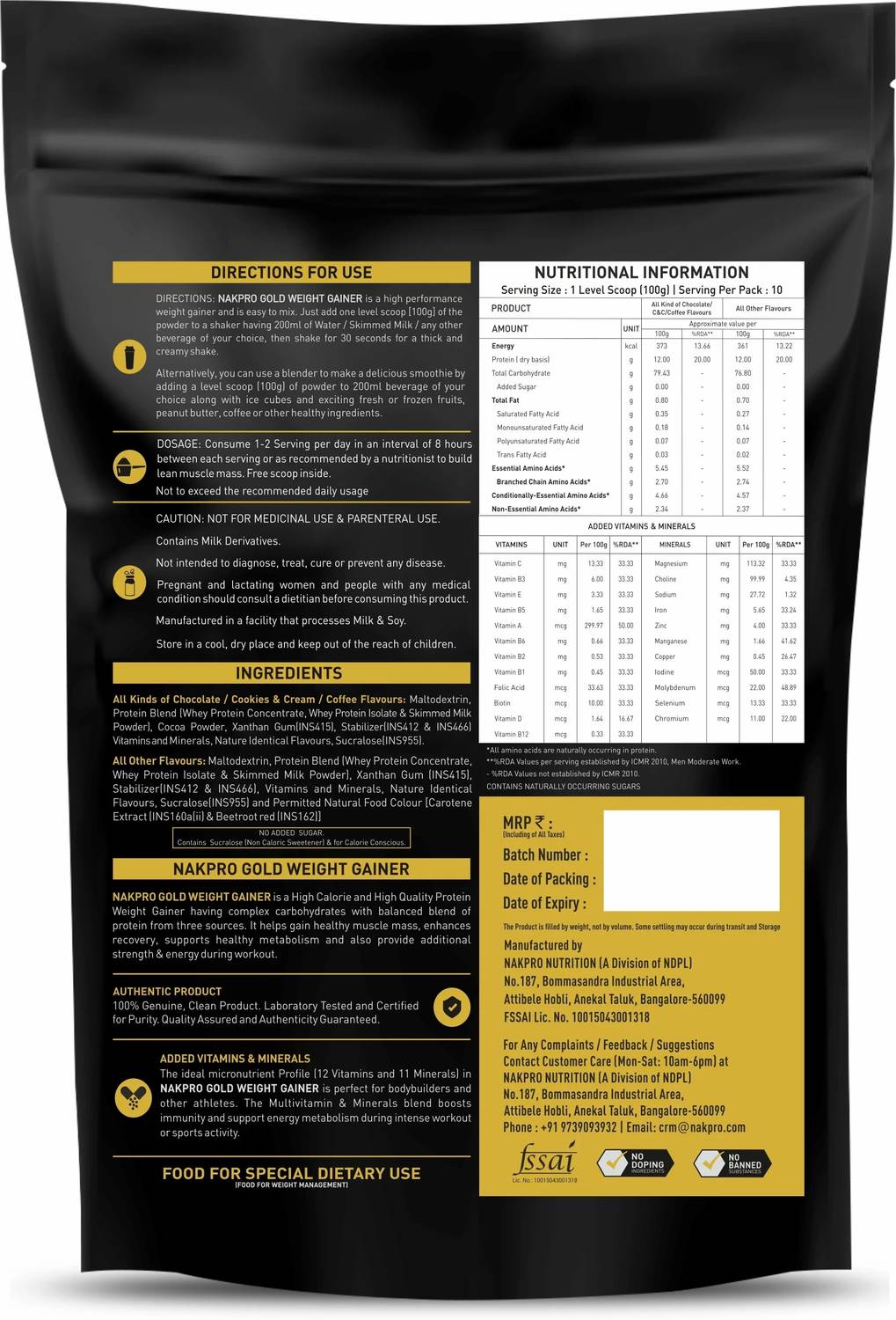 Nakpro WeightGainer High Protein Powder - Image 2