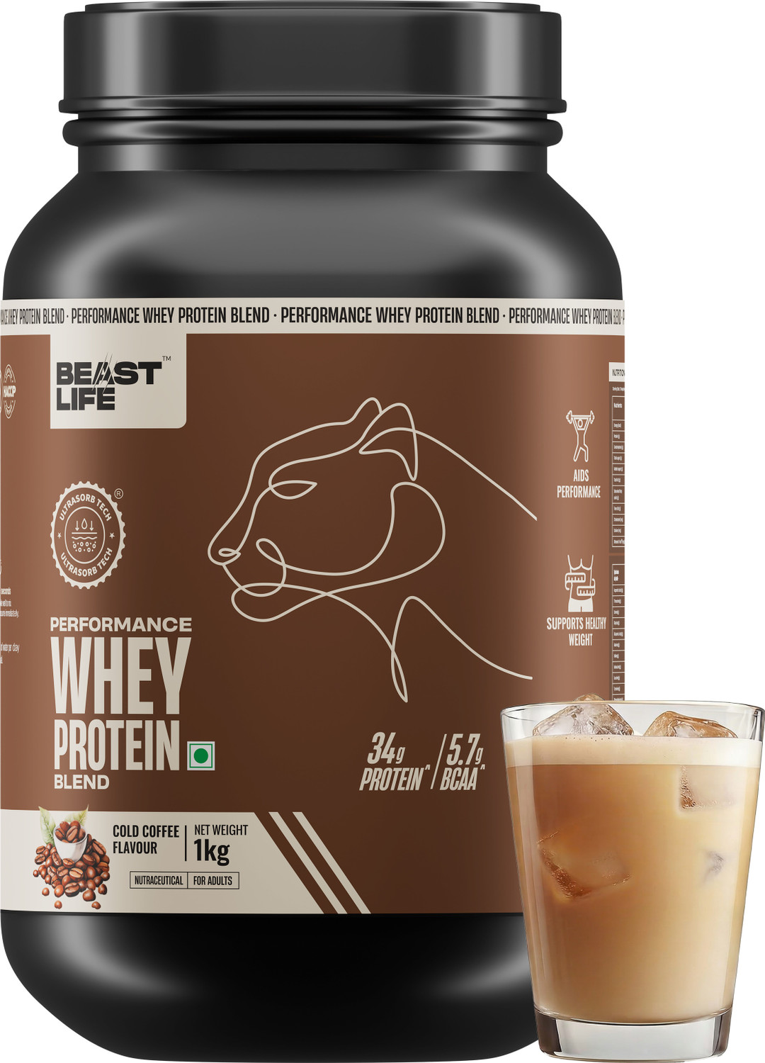 Image of BeastLife Performance Yeast Whey Blend | 34g Protein | 5.7g BCAA | Muscle Growth Whey Protein
